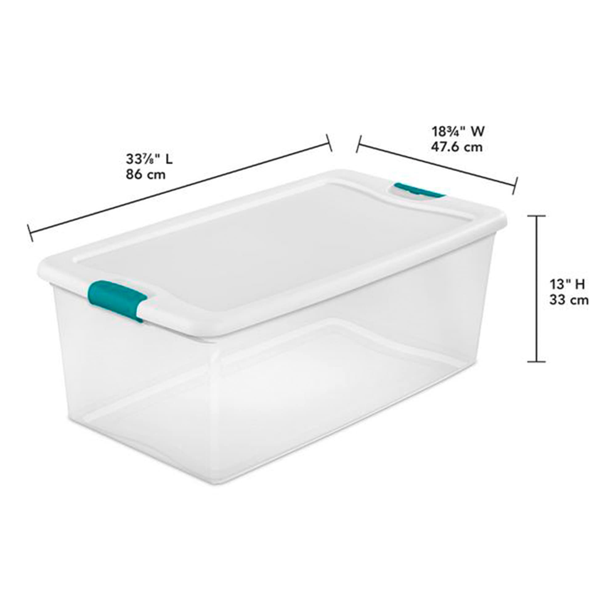 sterilite-106-quart-64-quart-latching-clear-plastic-storage-totes-with-hinged-li image 6