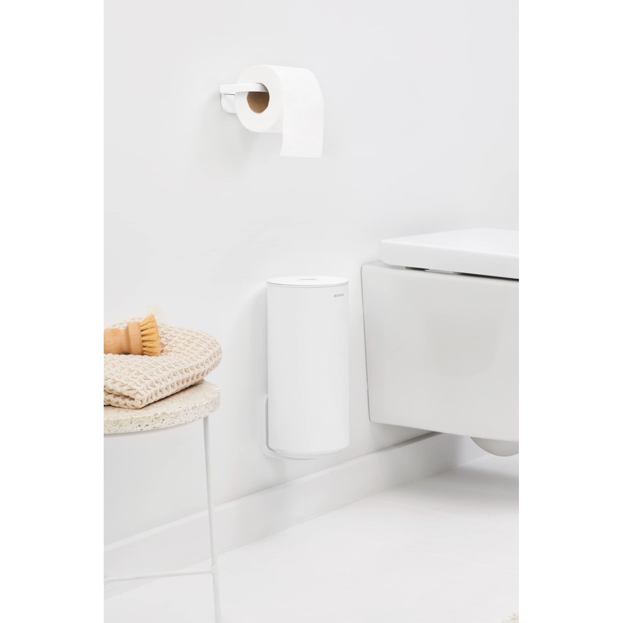 brabantia-mindset-toilet-roll-dispenser-mineral-fresh-white-wall-mountable-holds image 3