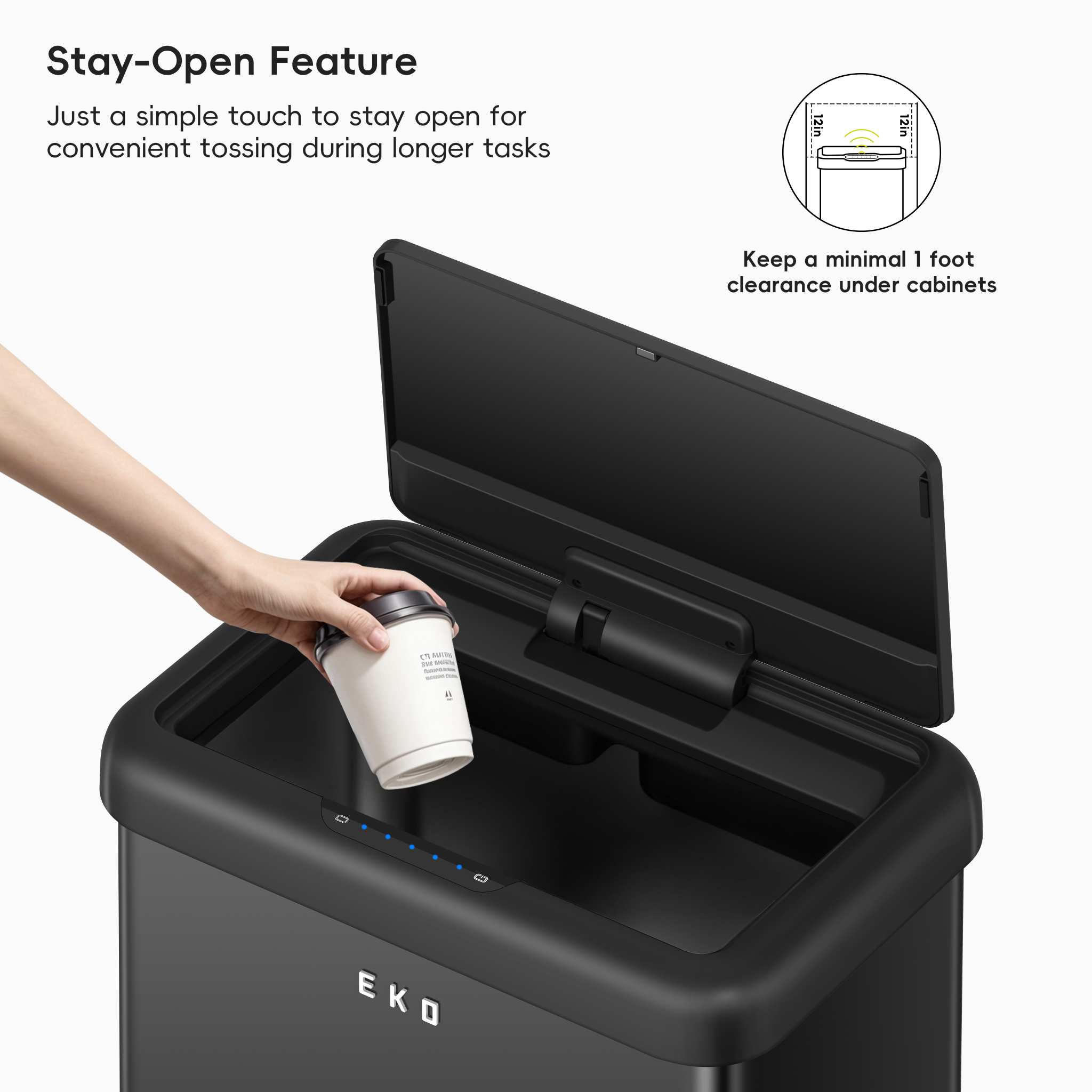 eko-vintage-dual-compartment-motion-sensor-trash-can-32l-18l-matte-black image 4