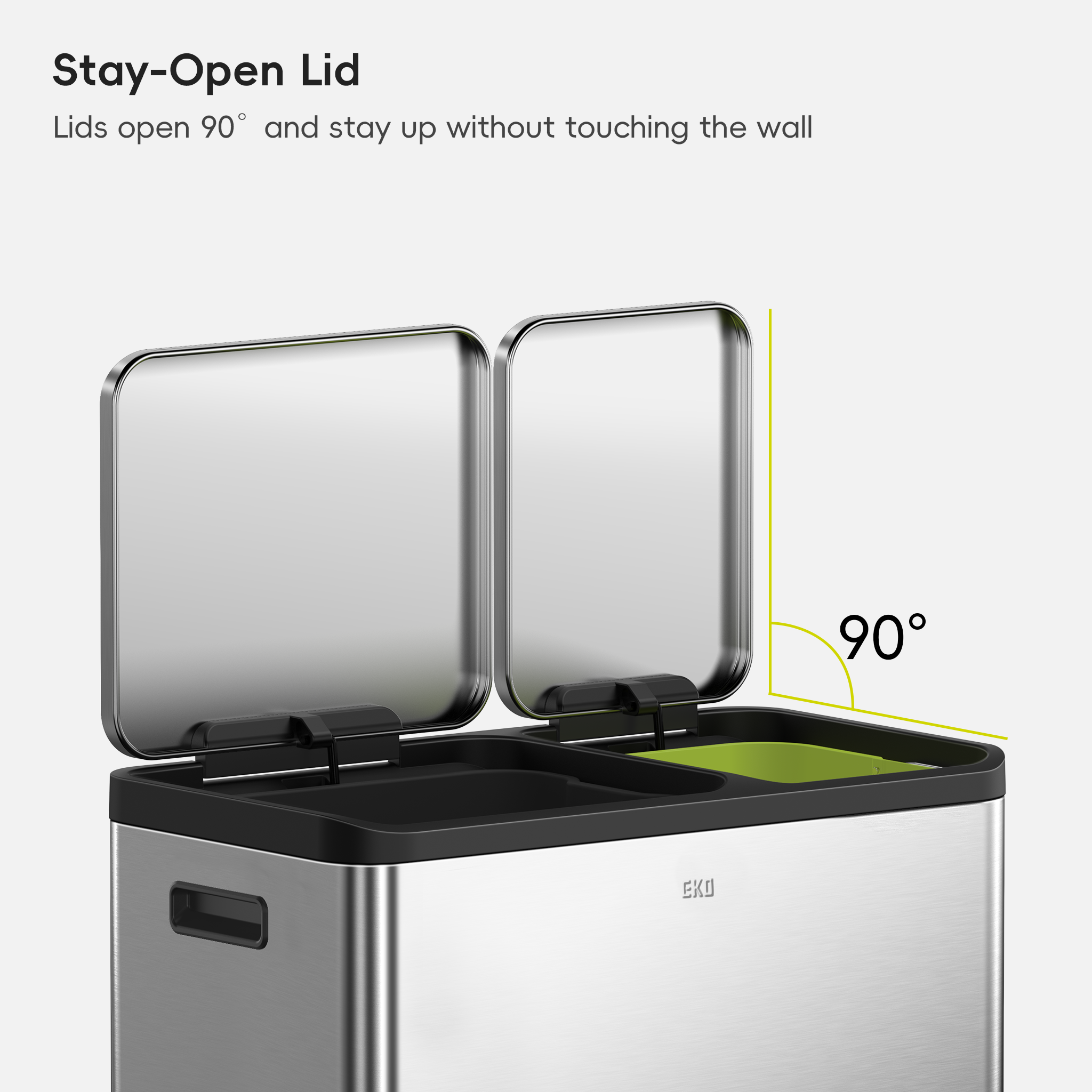 eko-ecocasa-dual-compartment-step-recycling-can-30l-20l-stainless-steel-finish image 5