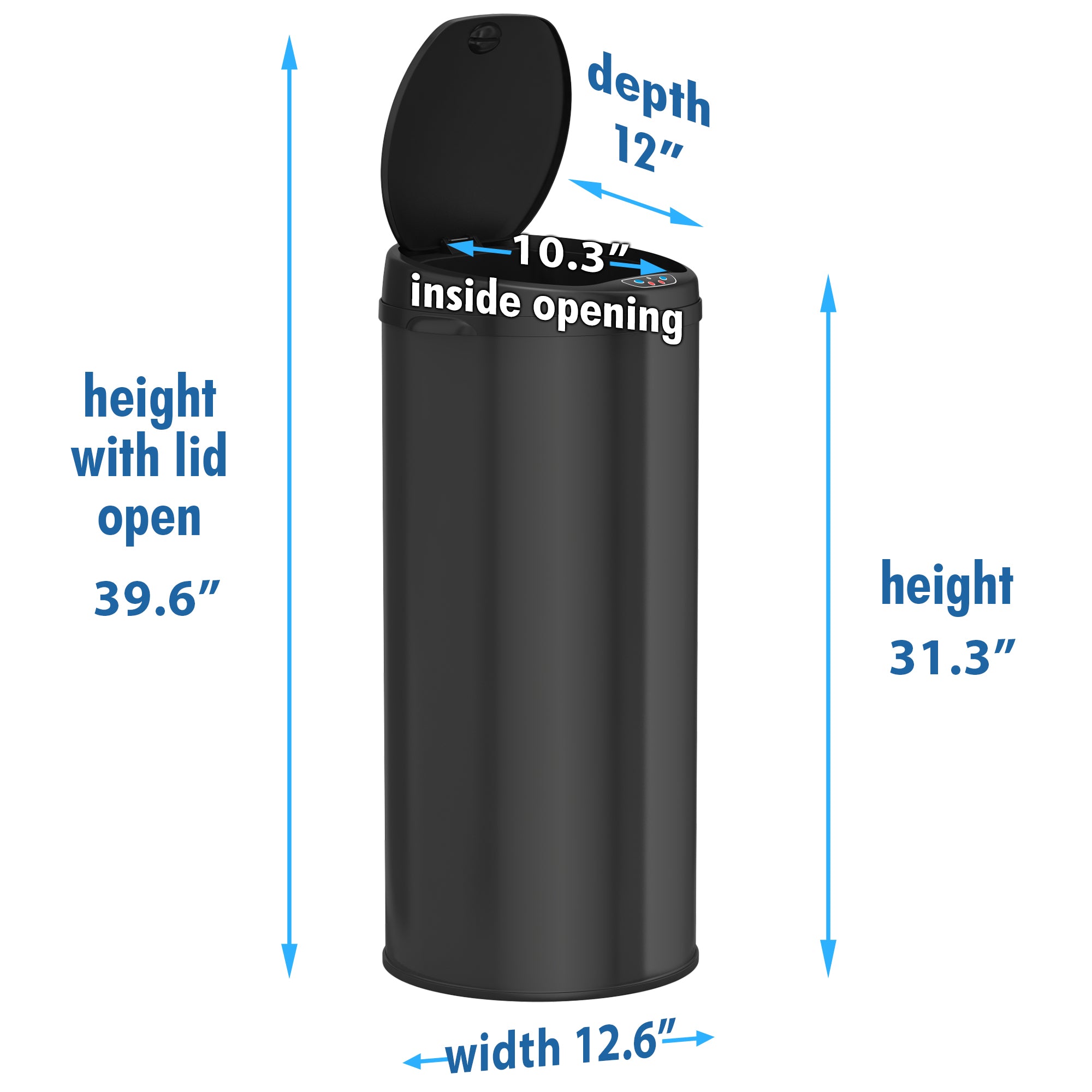 itouchless-13-gallon-50-liter-round-black-stainless-steel-sensor-kitchen-trash-c image 6