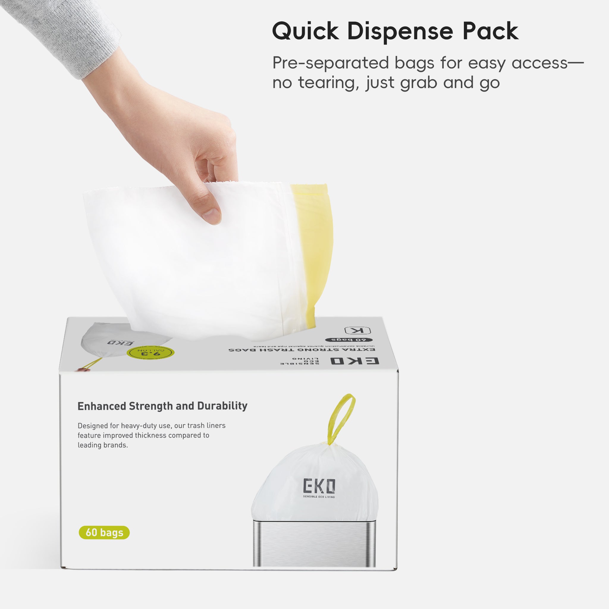 eko-code-k-9-3-gallon-easy-dispense-roll-trash-bags-440-count-1-mil-durable-draw image 7