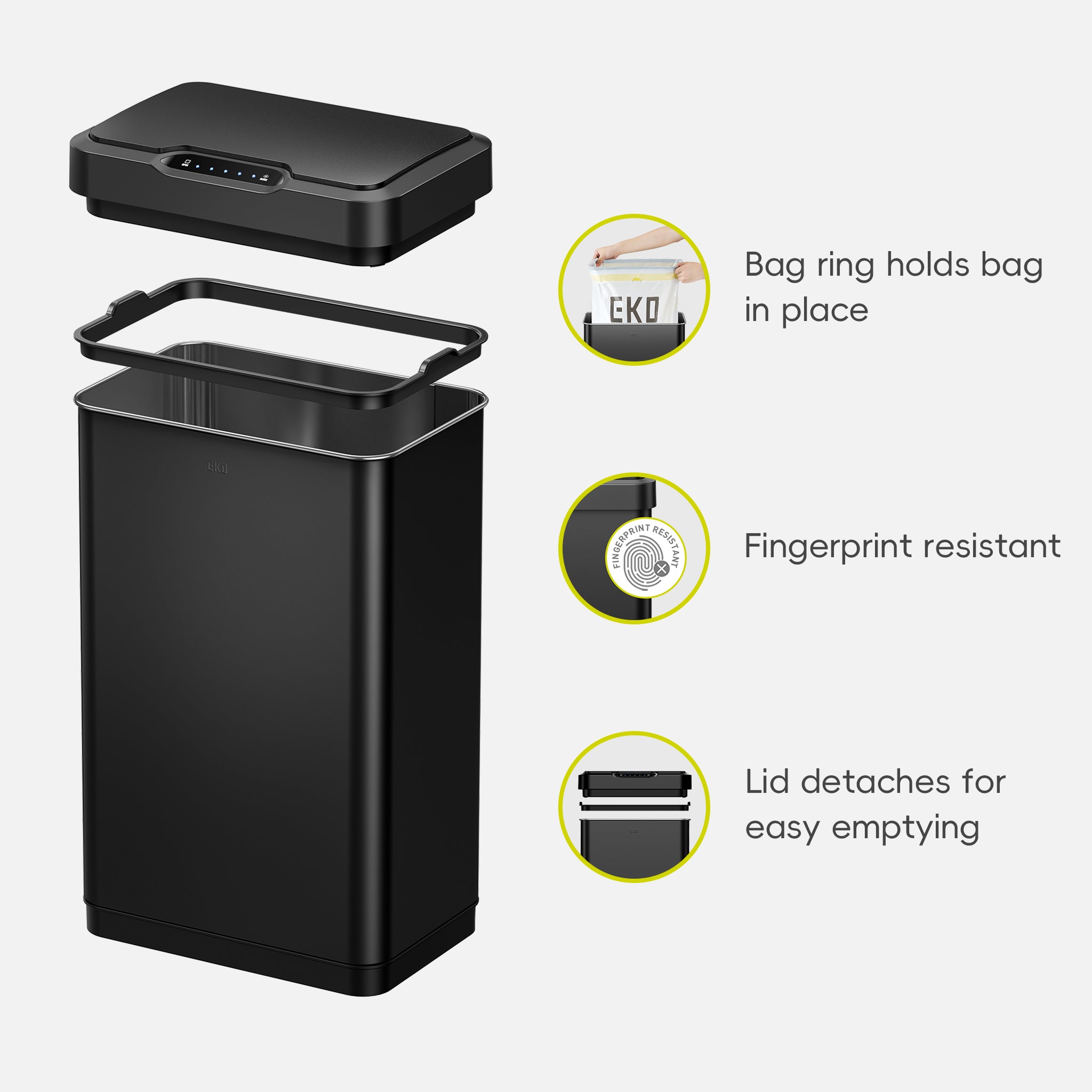 eko-mirage-t-50-liter-13-gallon-stainless-steel-motion-sensor-trash-can-matte-bl image 6
