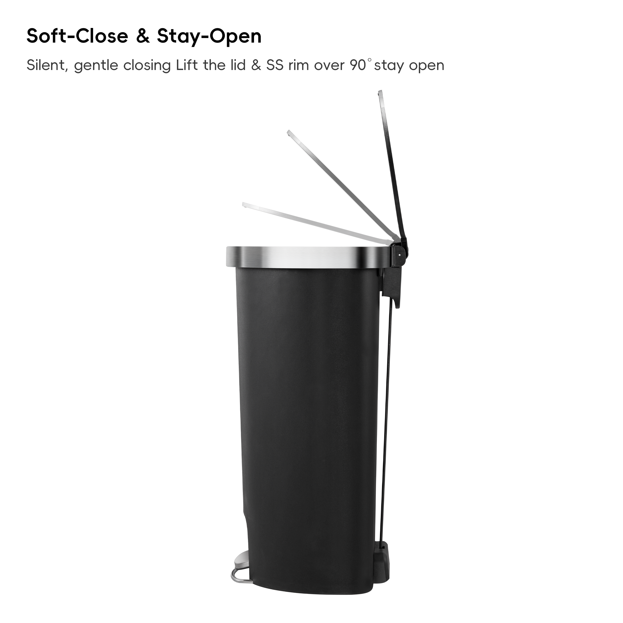 eko-hana-semi-round-55l-14-5-gallon-step-trash-can-with-wheels-black image 6