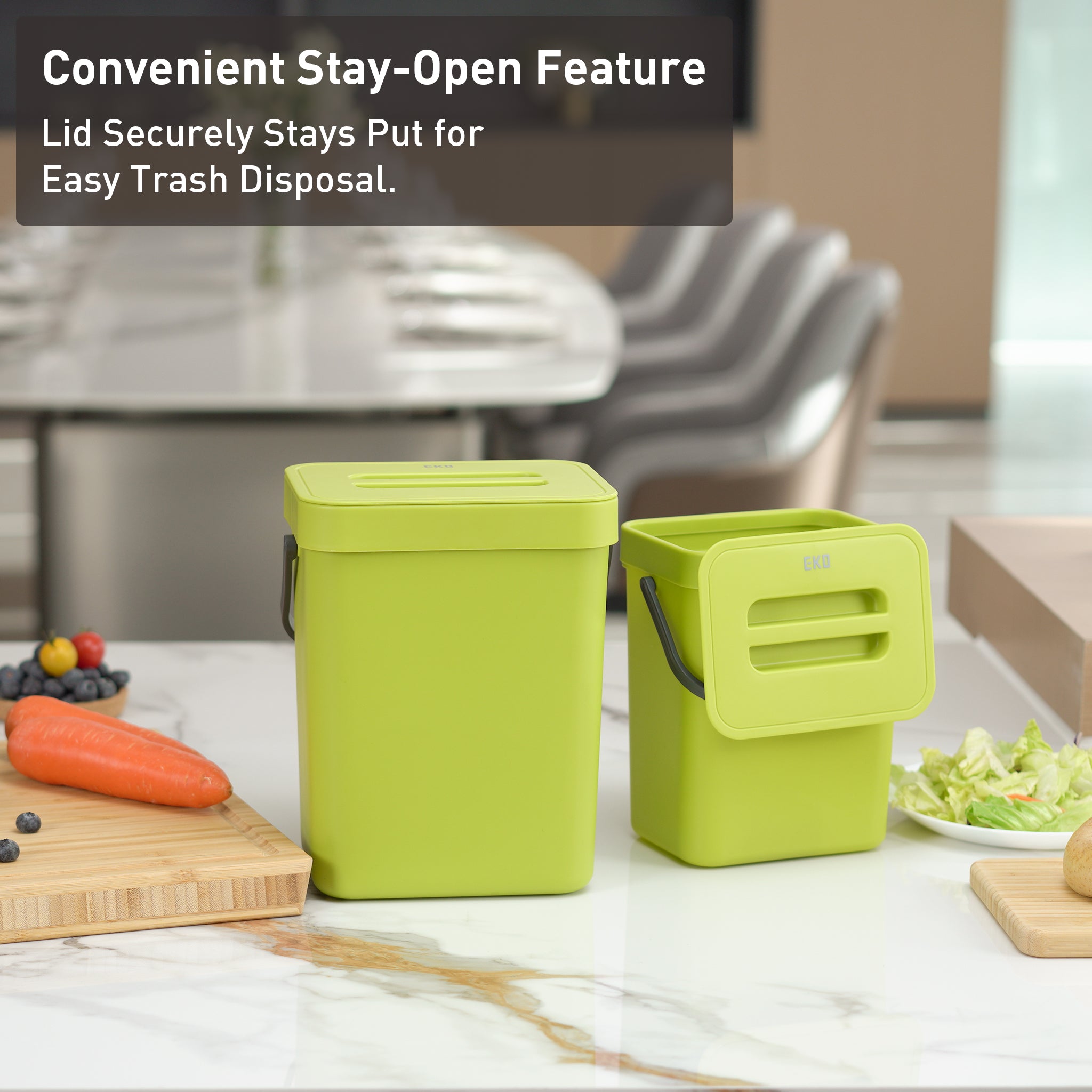 eko-puro-compost-bin-with-lid-lime-5l-1-32-gallon image 3
