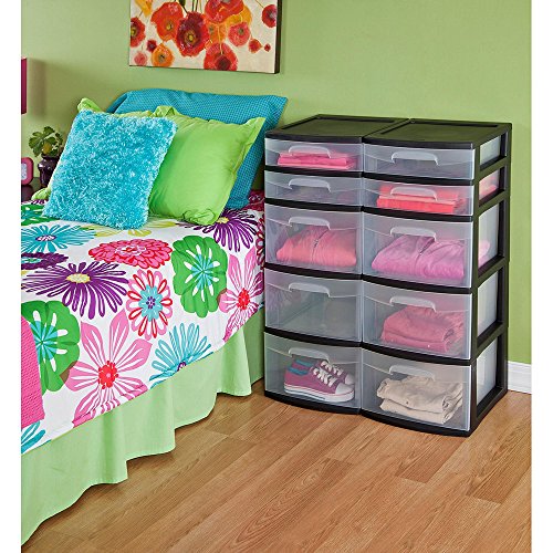 sterilite-5-drawer-tower-plastic-space-saving-home-storage-organizer-2-pack image 4