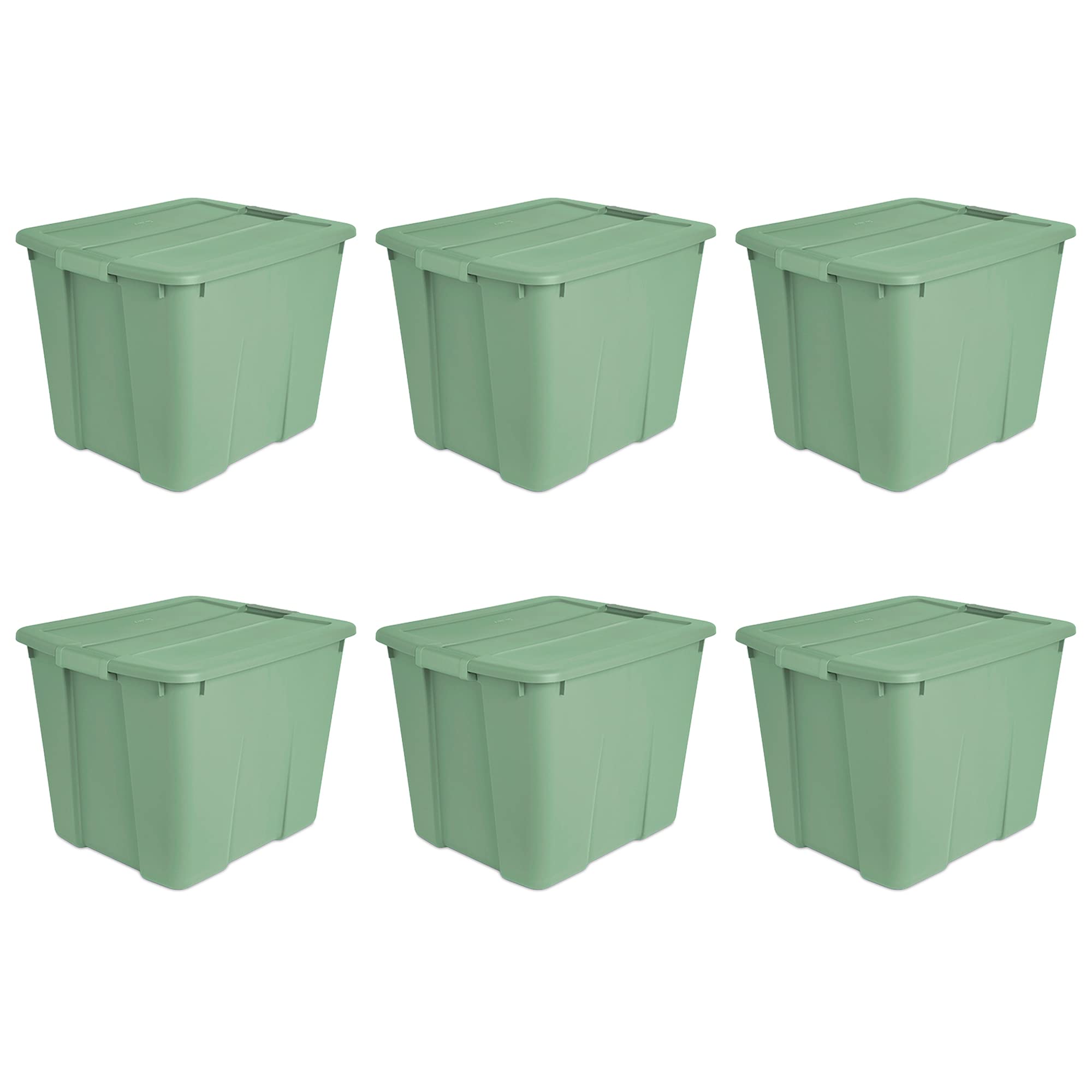 sterilite-20-gallon-stackable-plastic-storage-tote-with-latching-lid-6-pack-cris image 1