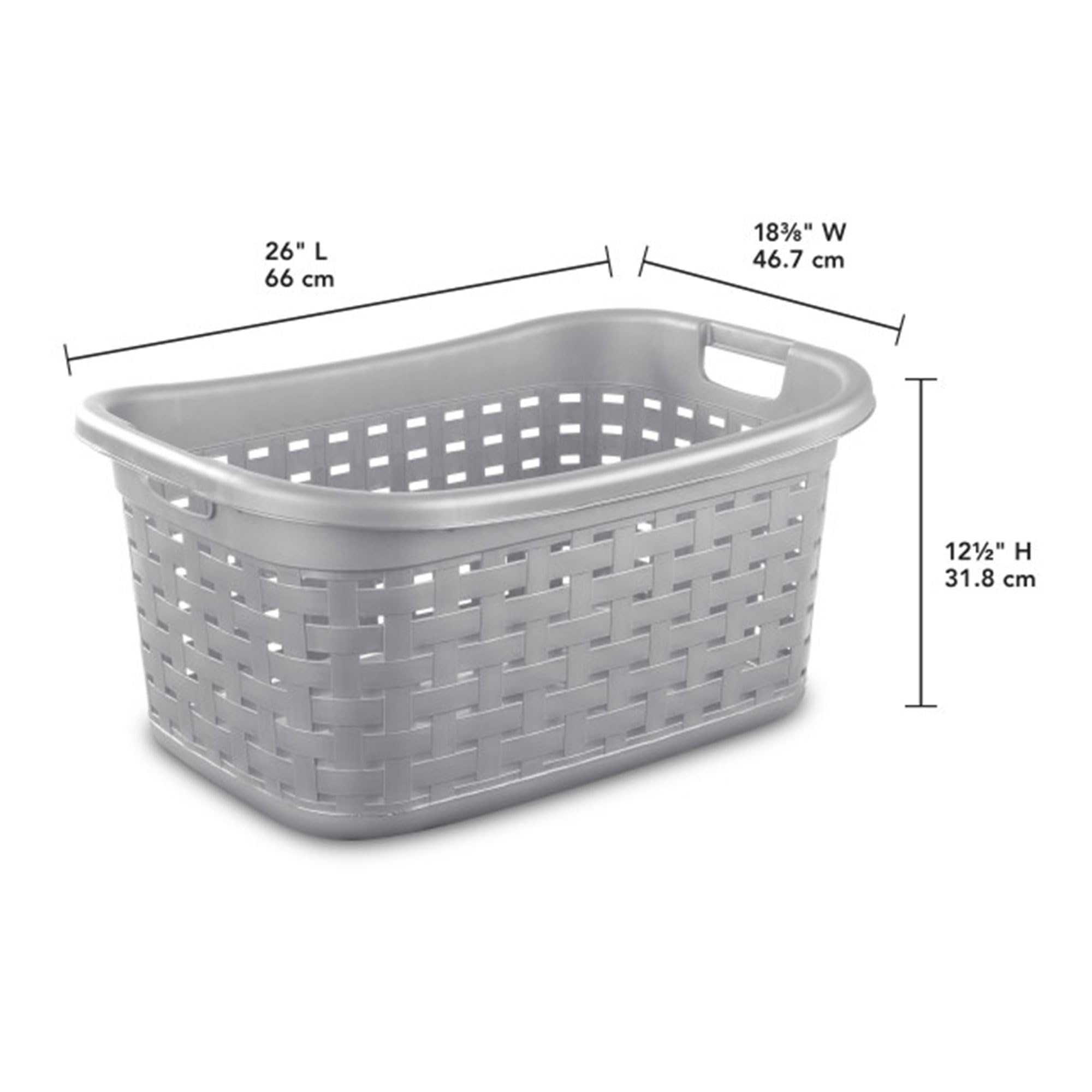 sterilite-6-pack-weave-laundry-basket-rectangle-plastic-clothes-hamper-with-hand image 2