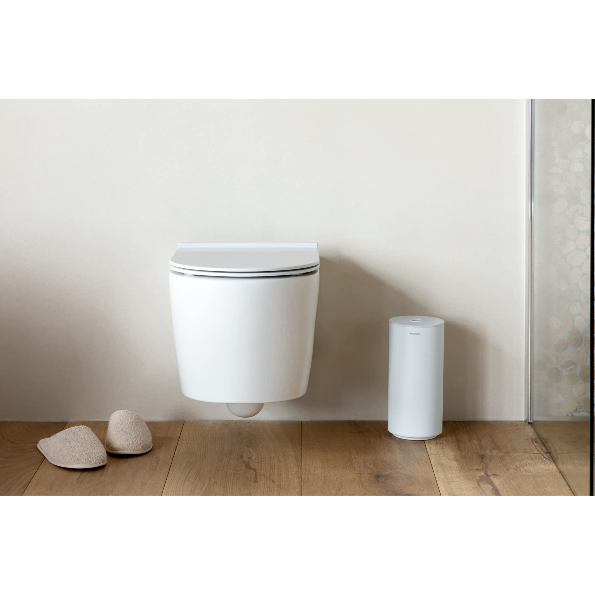 brabantia-mindset-toilet-roll-dispenser-mineral-fresh-white-wall-mountable-holds image 5