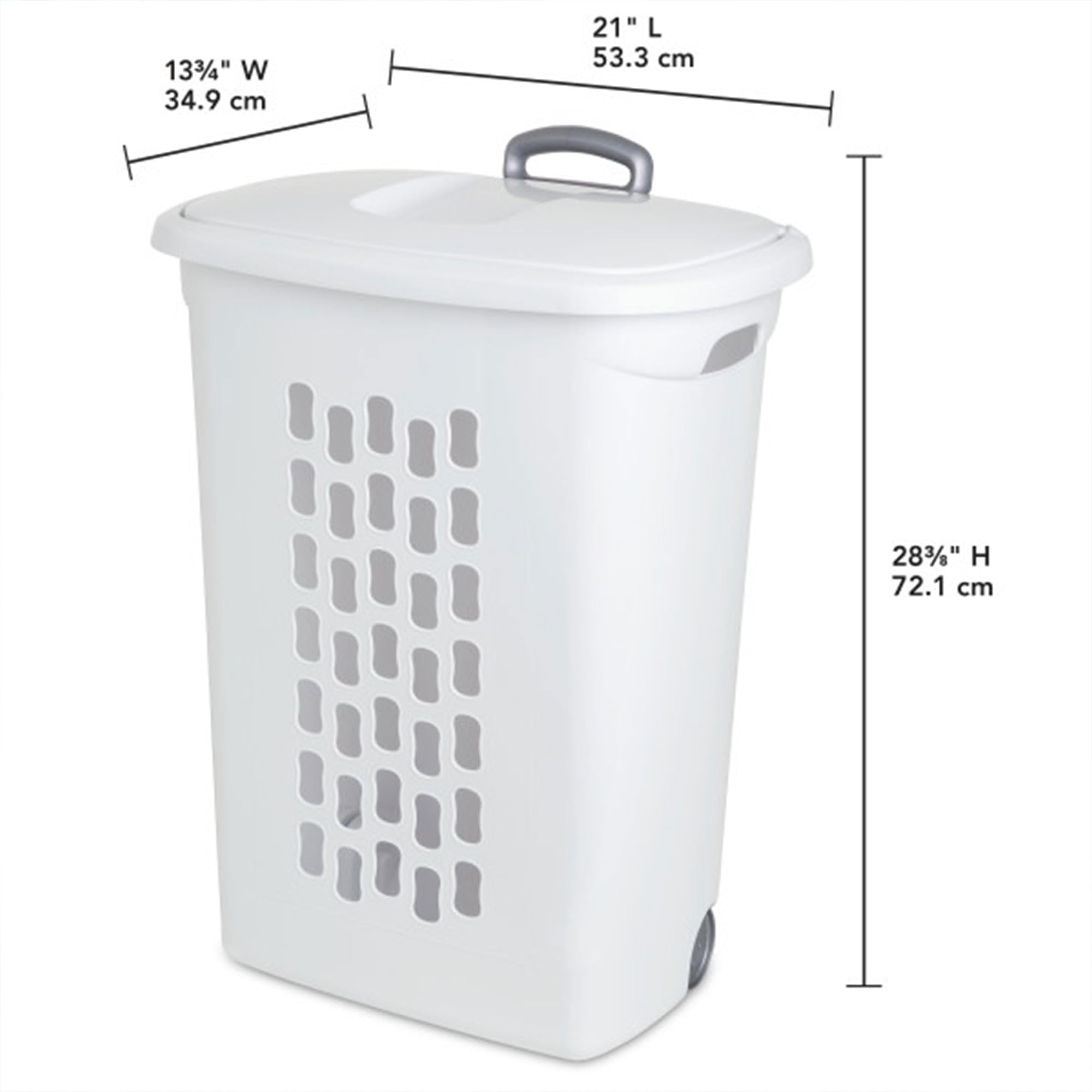 sterilite-ultra-wheeled-hamper-laundry-basket-with-flip-top-lid-retractable-hand image 4