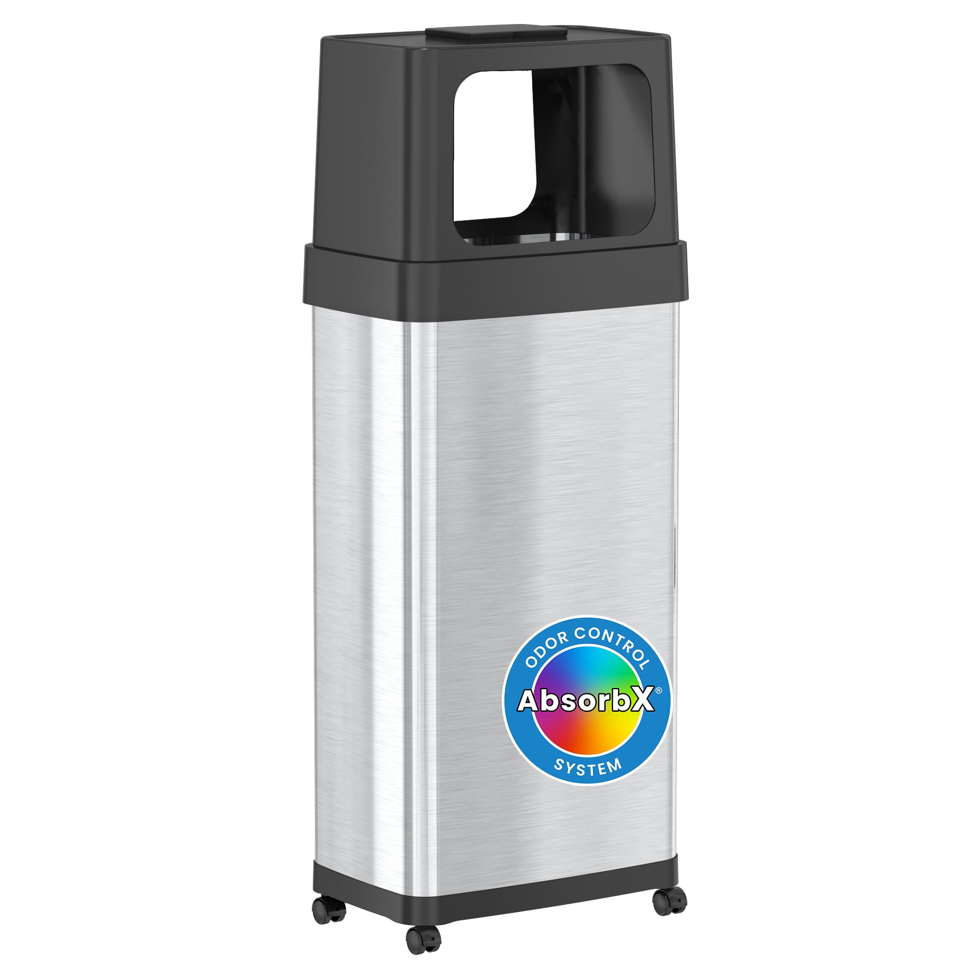 itouchless-16-gallon-open-top-kitchen-trash-can-recycling-bin-with-wheels-and-du image 8