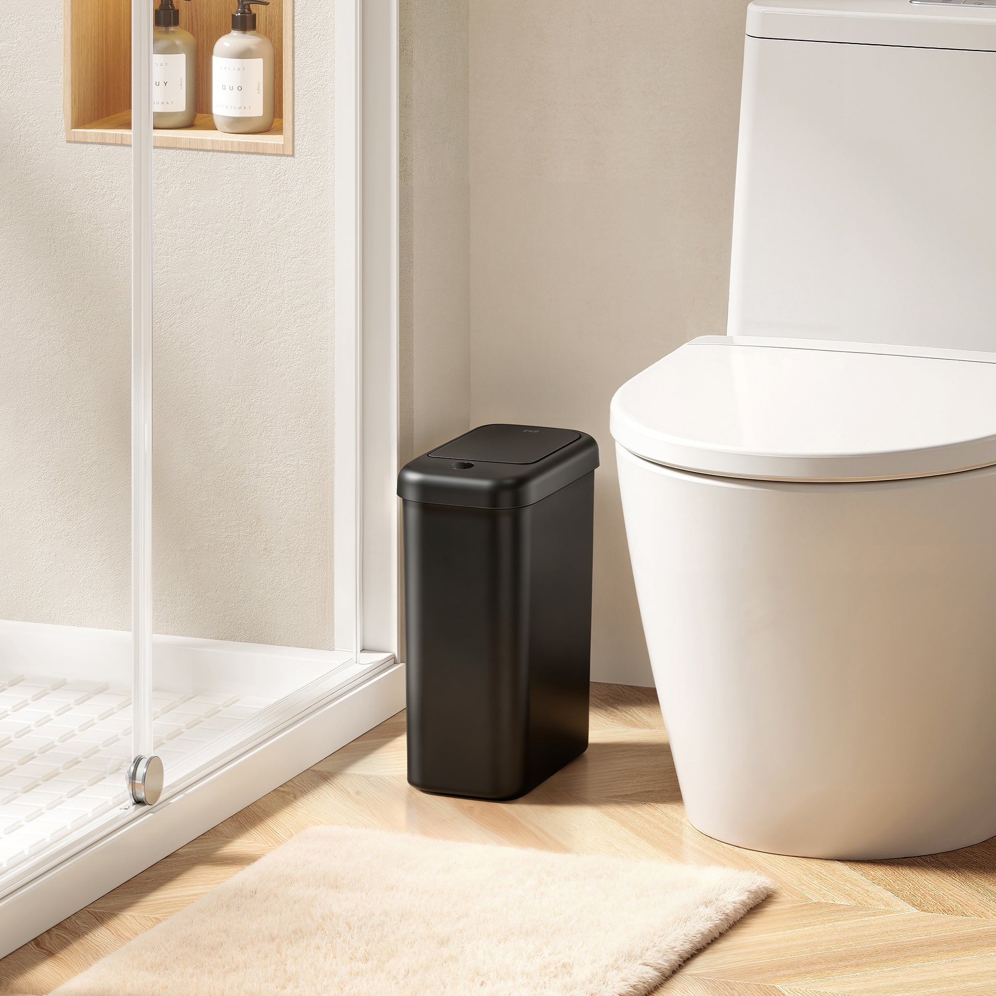 eko-morandi-slim-touchless-motion-sensor-bathroom-trash-can-10l-2-6-gallon-with- image 2