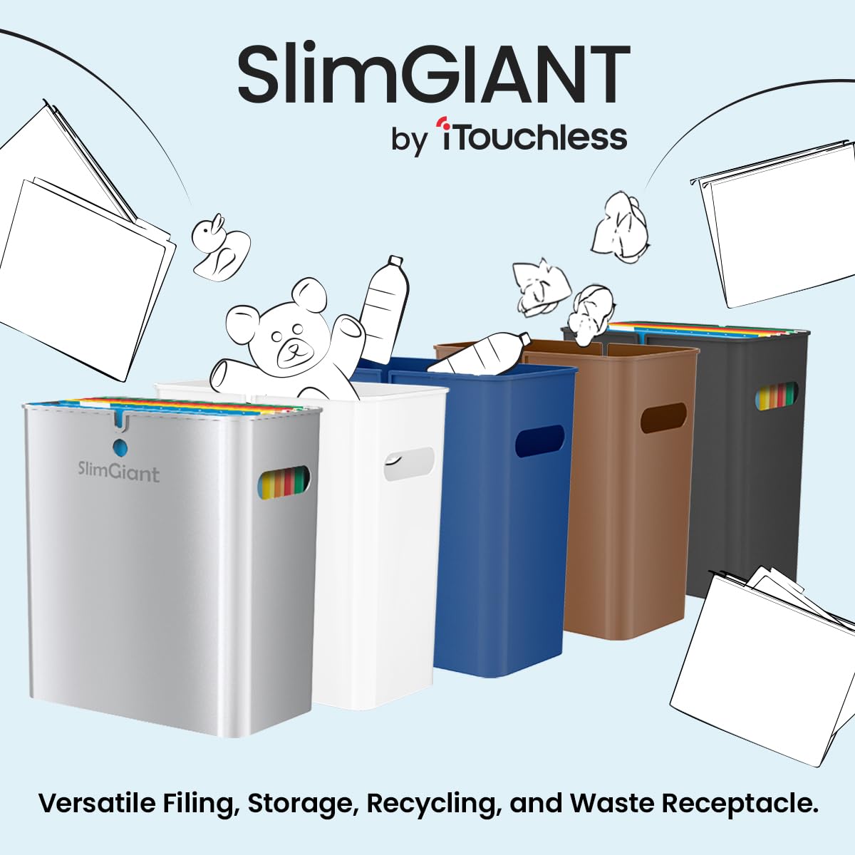 itouchless-slimgiant-4-2-gallon-16-liter-slim-trash-can-with-handles-2-pack-moch image 5