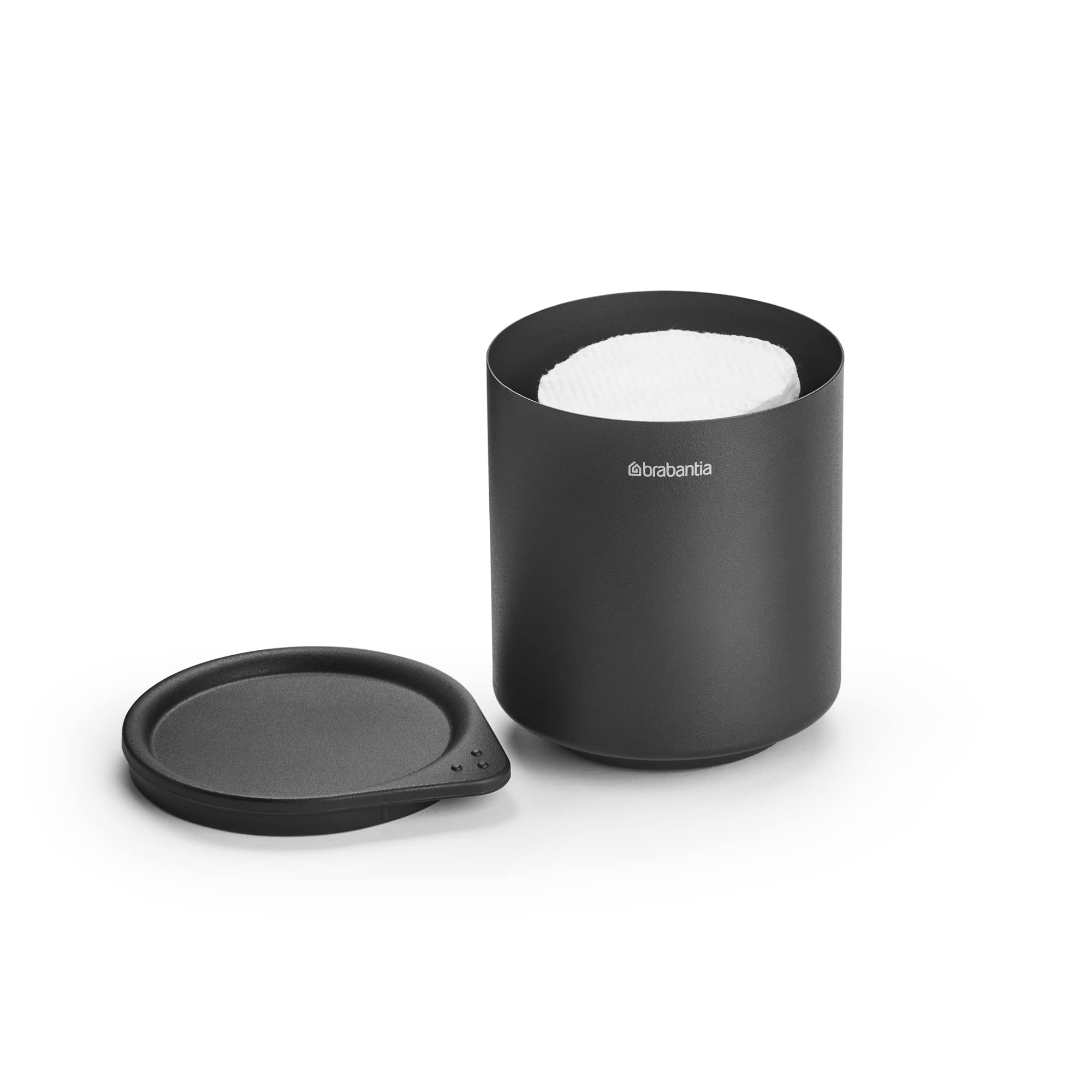 brabantia-mindset-bathroom-storage-pot-with-lid-mineral-infinite-gray-cotton-pad image 2