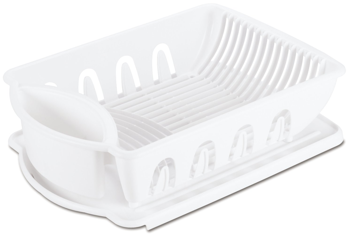 sterilite-2-piece-sink-set-with-drainboard-6-pack-red-dish-drainer-and-drying-bo image 8
