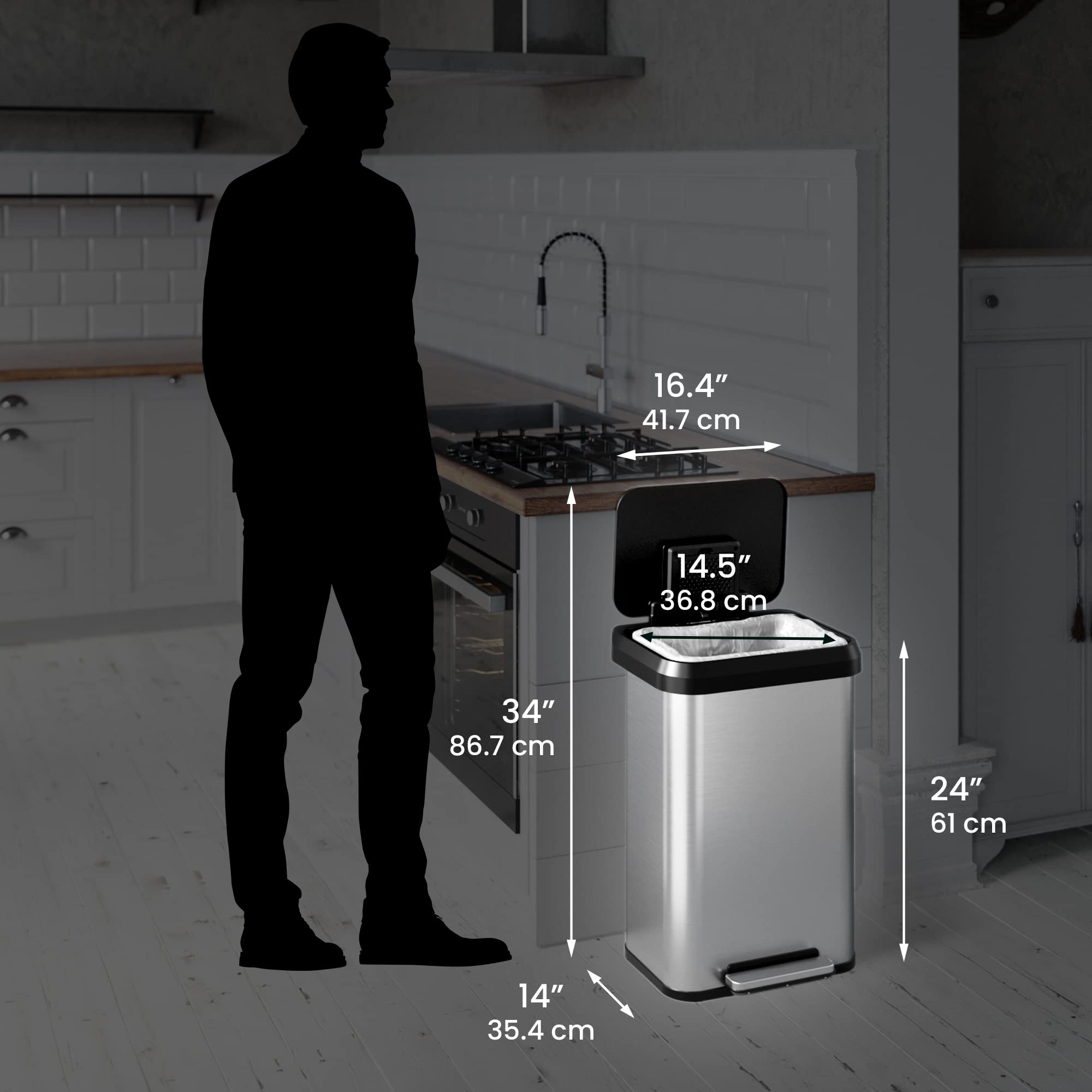 itouchless-softstep-13-2-gal-recycling-bin-with-stainless-steel-pedal-and-odor-f image 6