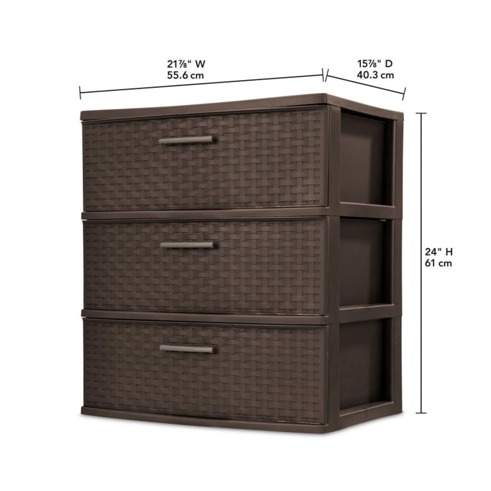 sterilite-25306p01-3-drawer-espresso-tower-wide-weave-organization-cart-for-visi image 3