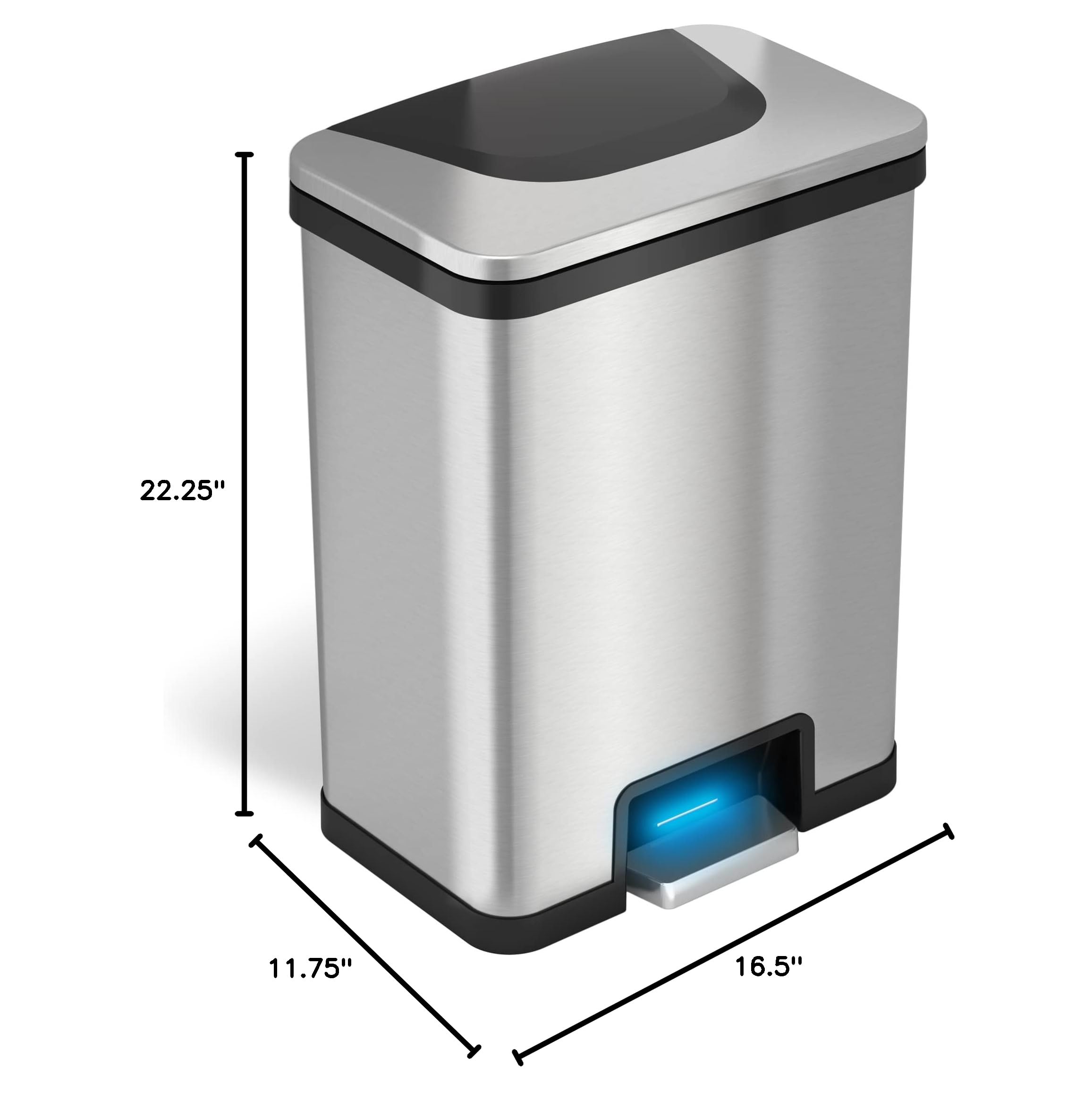 itouchless-autostep-13-gallon-step-sensor-trash-can-with-odor-filter-stainless-s image 2