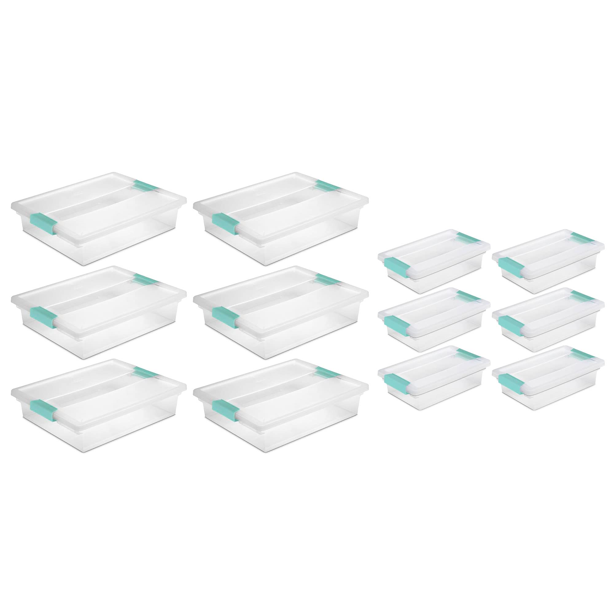 sterilite-large-small-clip-clear-storage-boxes-12-pack image 1