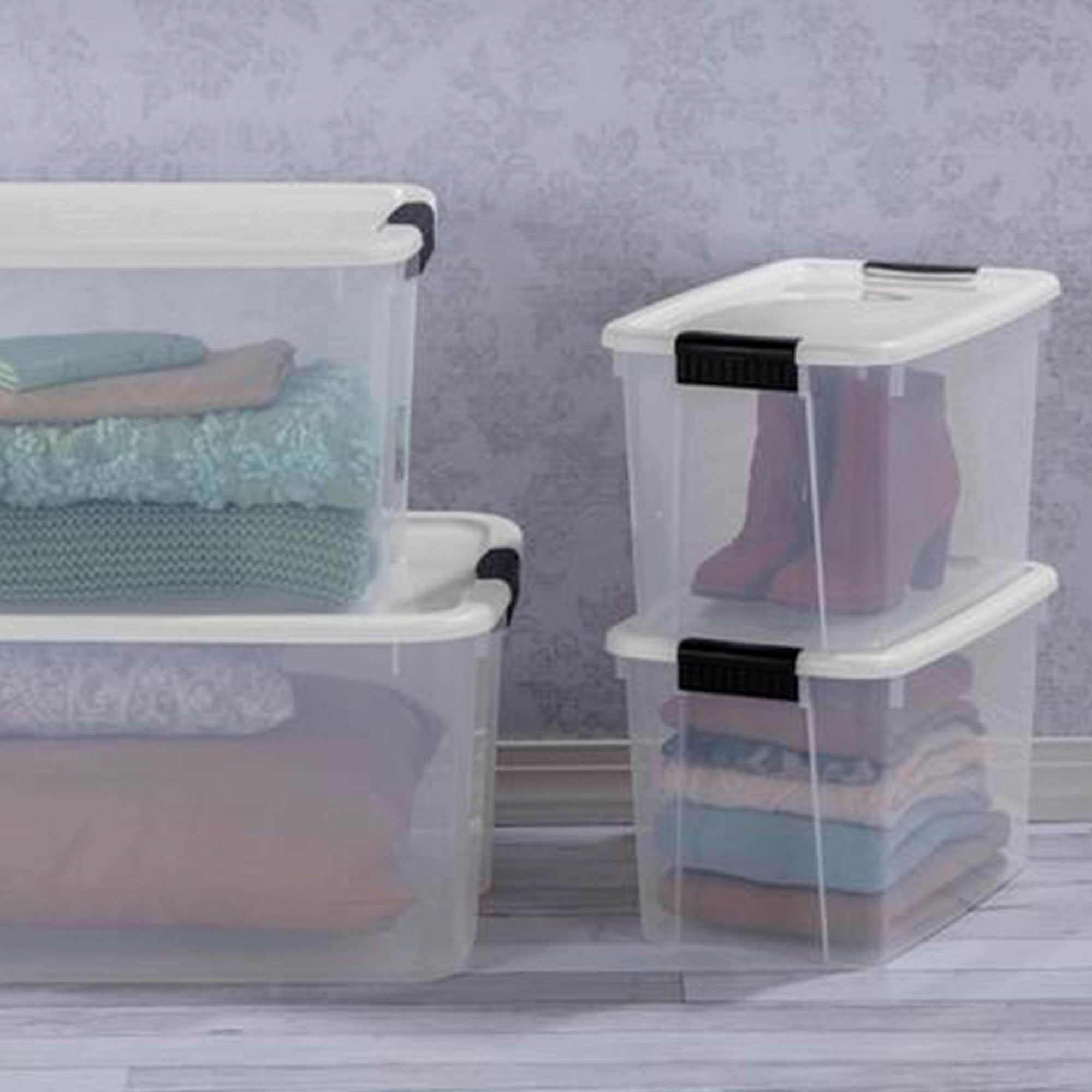 sterilite-12-pack-30-quart-ultra-latch-boxes-with-latching-lids-clear-plastic image 6