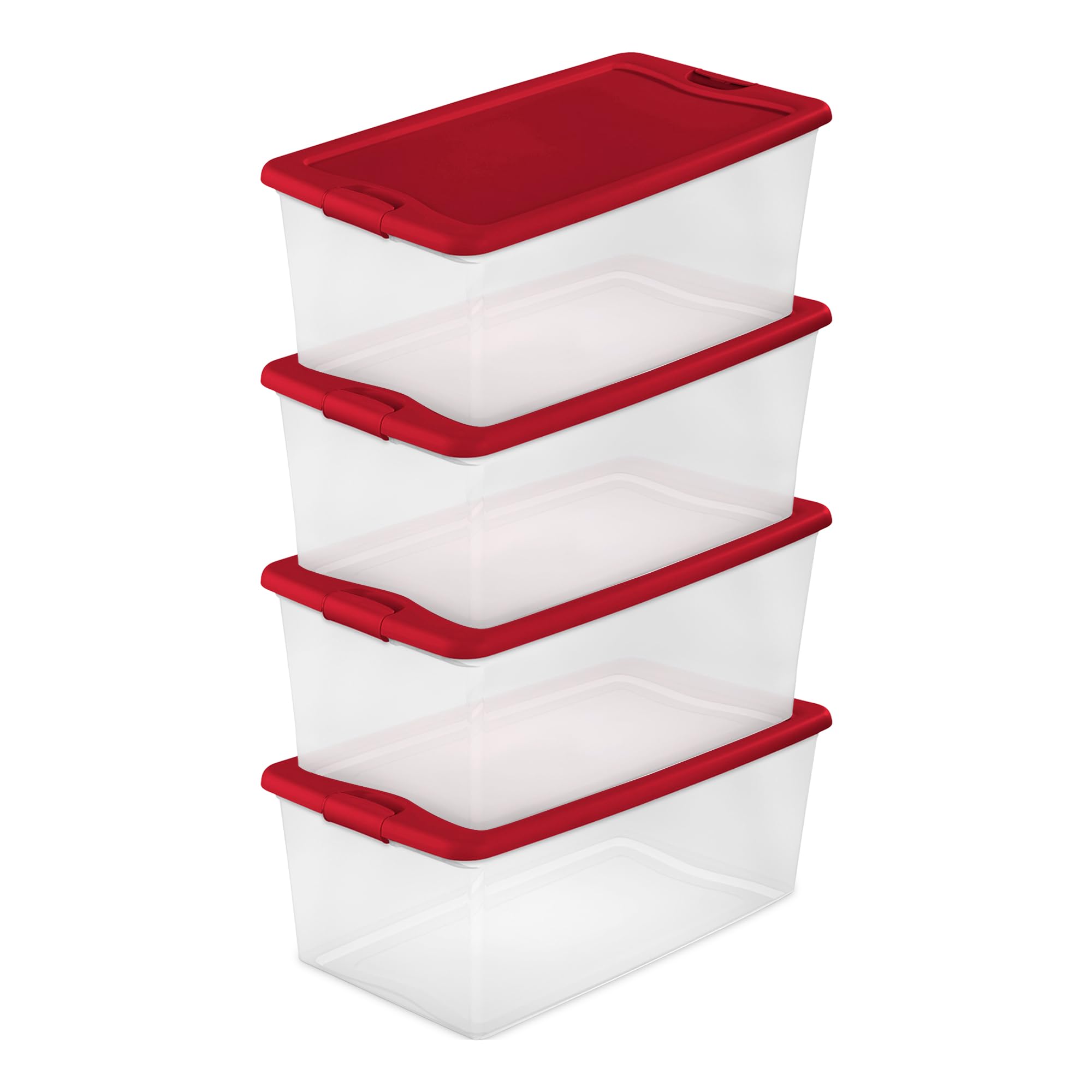 sterilite-106-quart-holiday-home-decor-stackable-organizer-storage-bin-clear-pla image 1