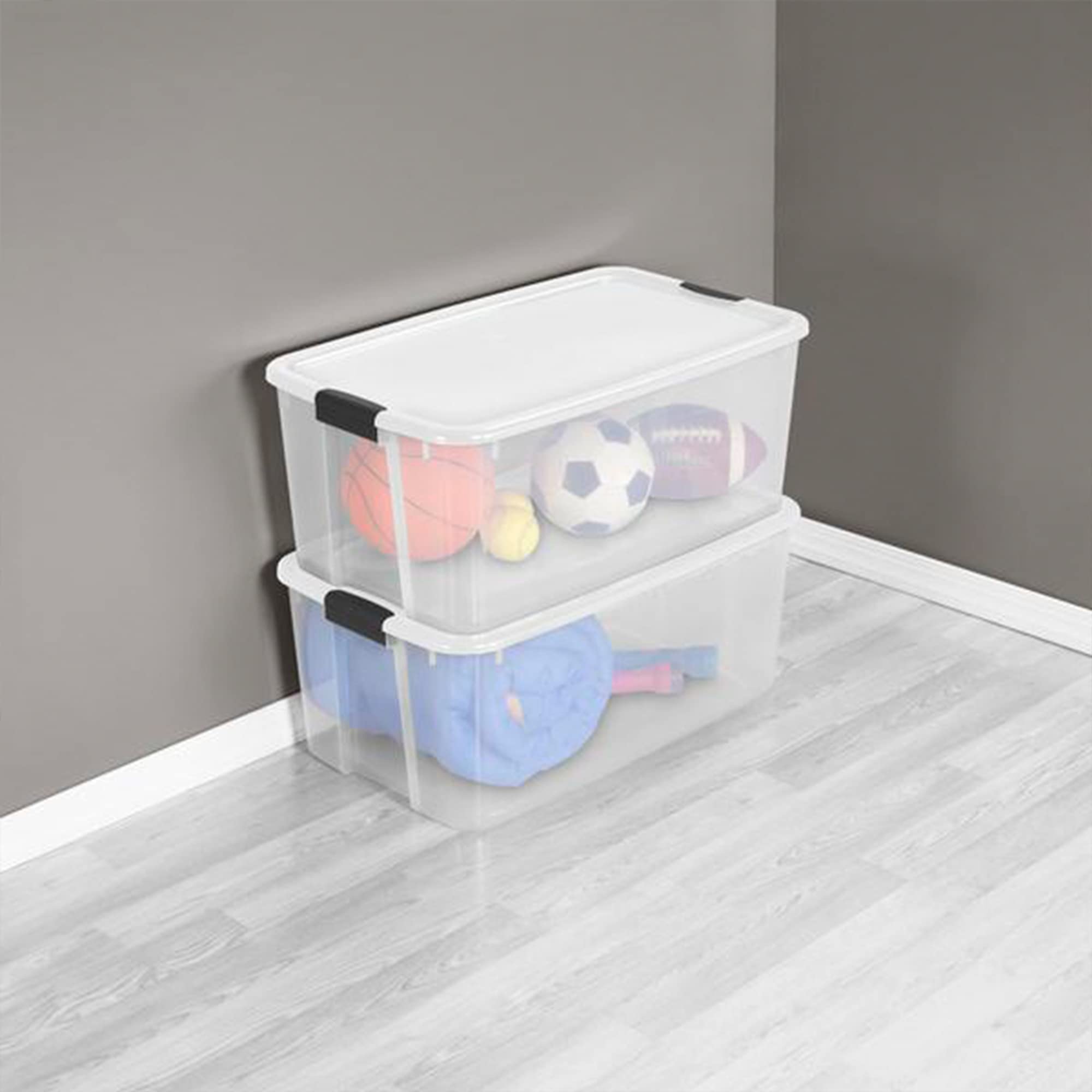 sterilite-116-quart-ultra-latching-storage-tote-box-container-clear-24-pack image 6