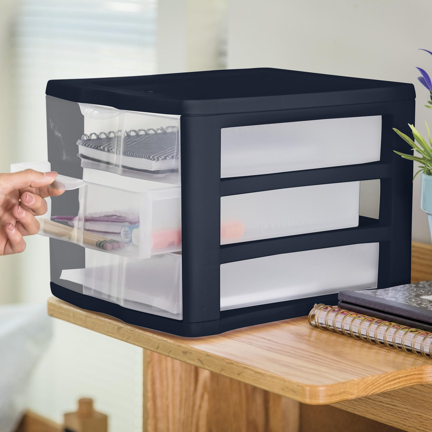sterilite-3-drawer-unit-clear-drawers-blue-cove image 7