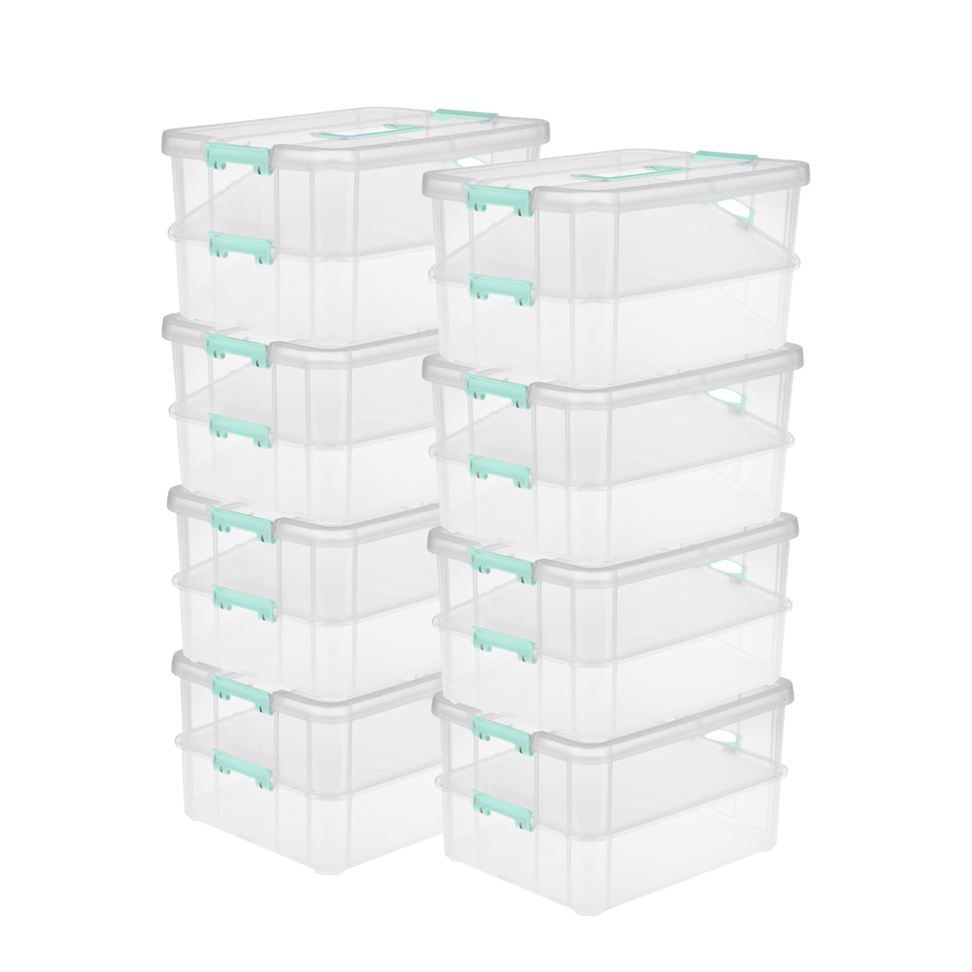 sterilite-8-pack-stack-carry-2-layer-handle-box-with-clear-base-and-color-latche image 1