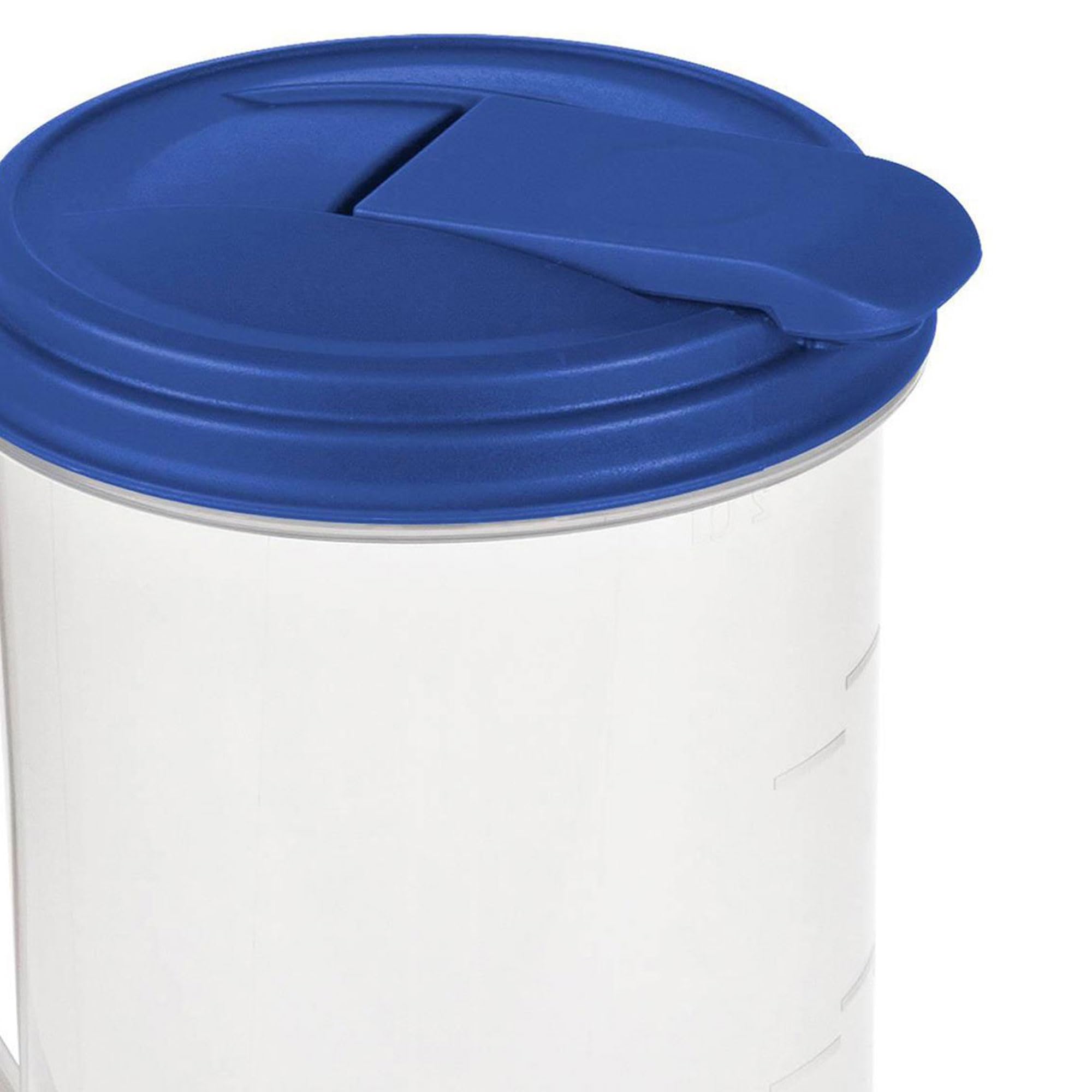 sterilite-2-quart-round-pitcher-clear-with-blue-lid-6-pack-bpa-free-plastic-dish image 3