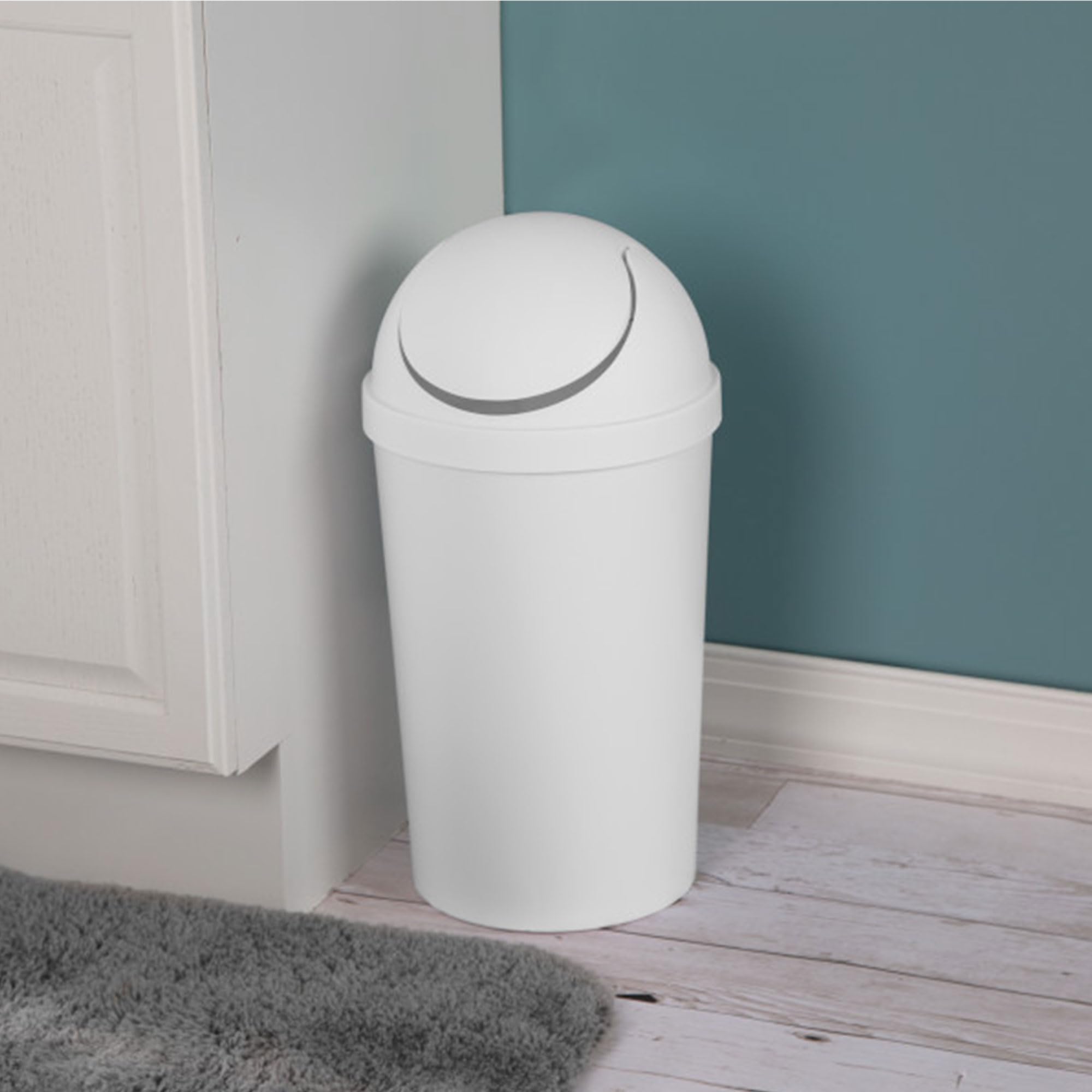 sterilite-3-gallon-round-swingtop-wastebasket-with-lid-small-plastic-trash-can-f image 4