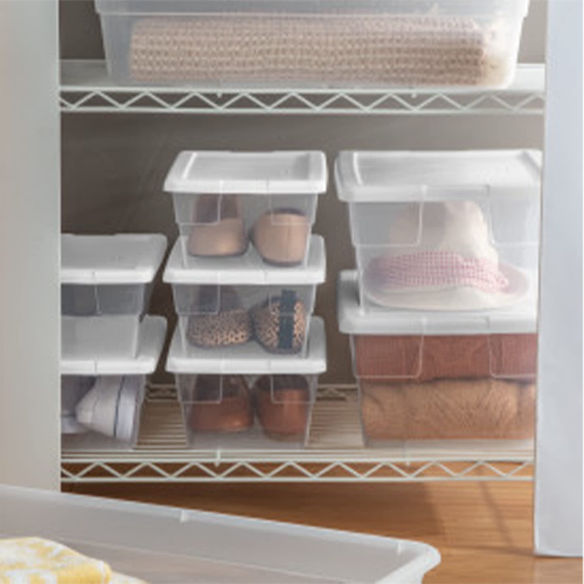 sterilite-6-quart-clear-plastic-stackable-storage-container-bin-box-tote-with-sn image 5