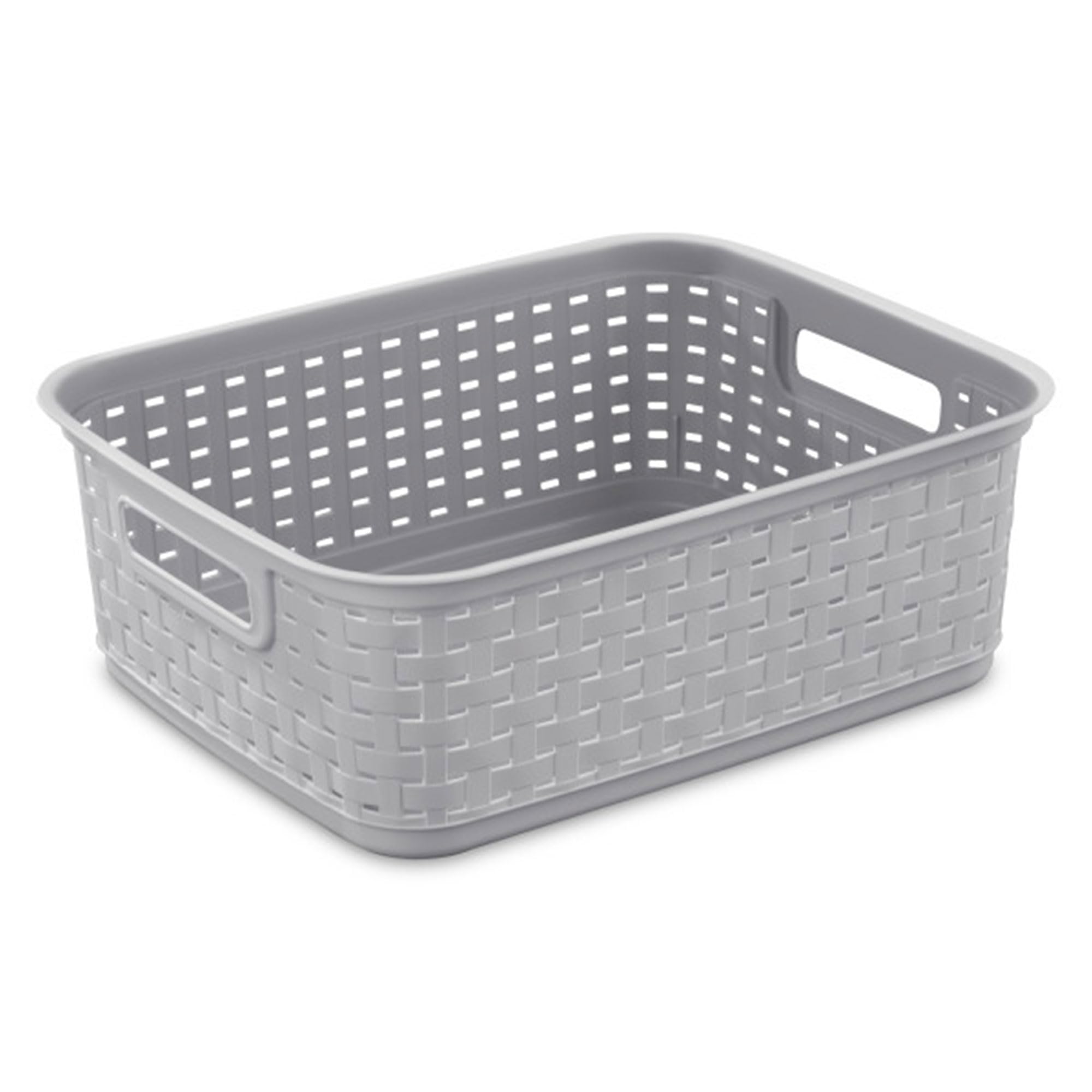 sterilite-short-plastic-weave-storage-basket-gray-6-pack image 2