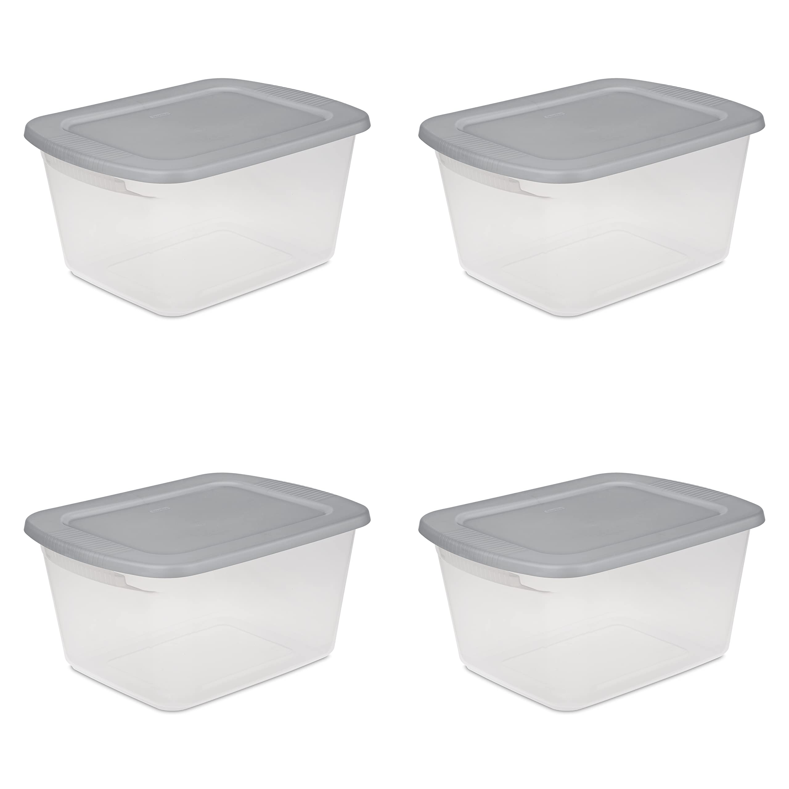 sterilite-60-qt-storage-box-set-with-clear-bases-and-gray-lids-stackable-plastic image 1