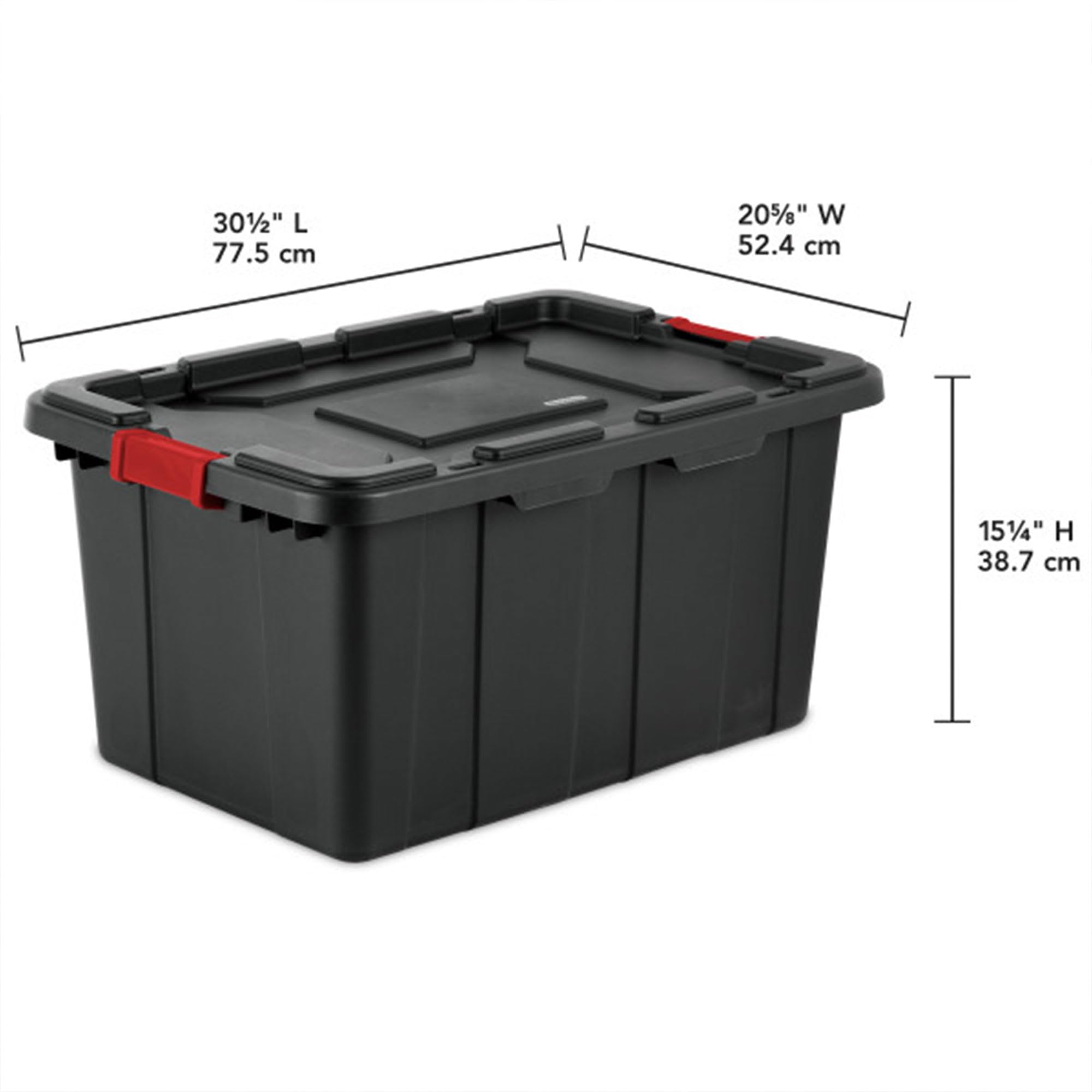 sterilite-4-pack-industrial-tote-27-gallon-plastic-storage-bins-with-lids-black- image 3