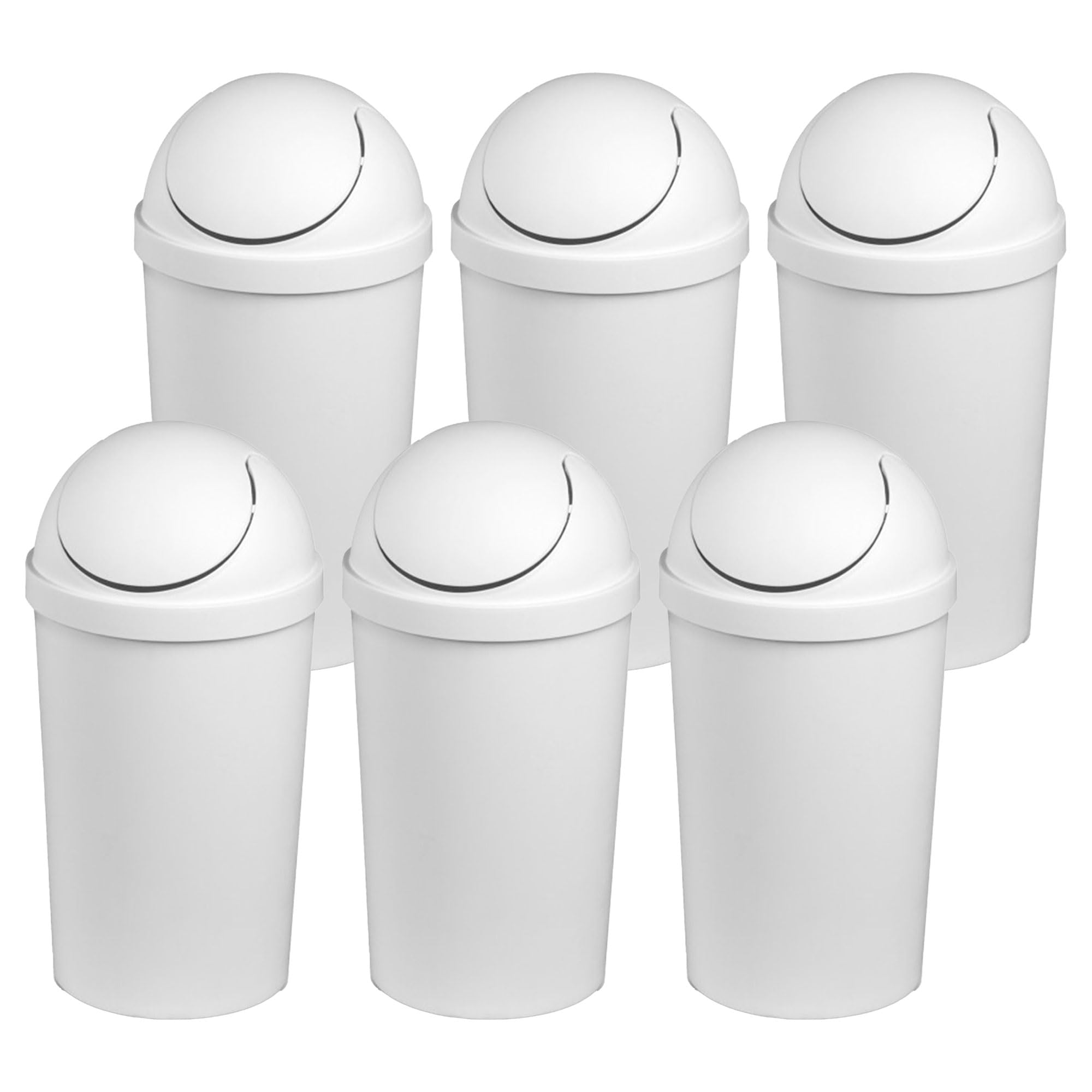 sterilite-3-gallon-round-swingtop-wastebasket-with-lid-small-plastic-trash-can-f image 1