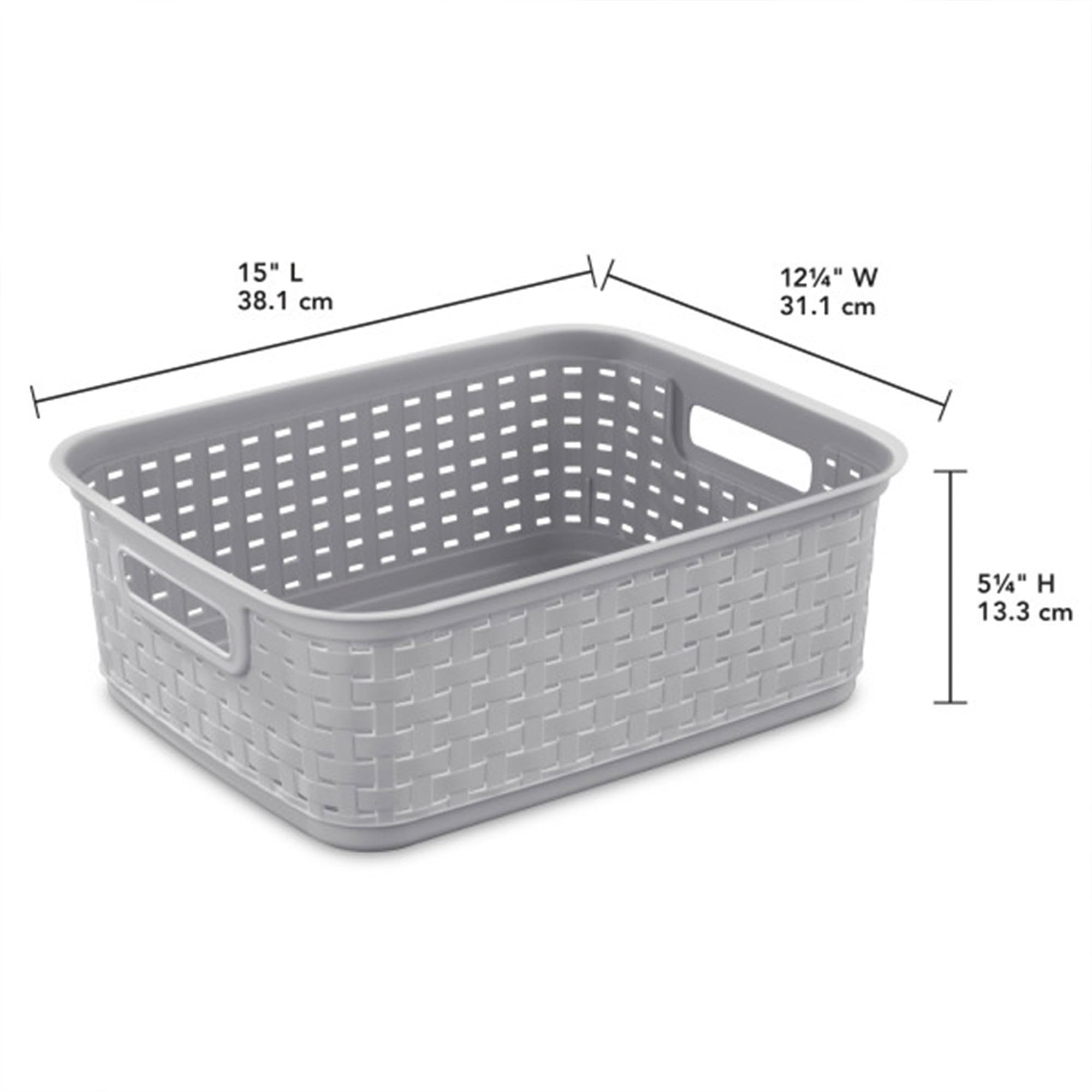 sterilite-short-plastic-weave-storage-basket-gray-6-pack image 4