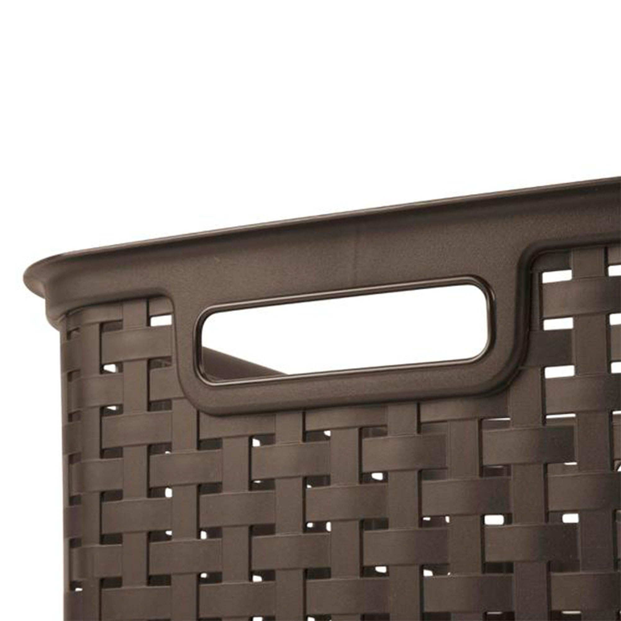 sterilite-tall-plastic-weave-storage-basket-6-pack-brown-for-countertops-and-she image 6