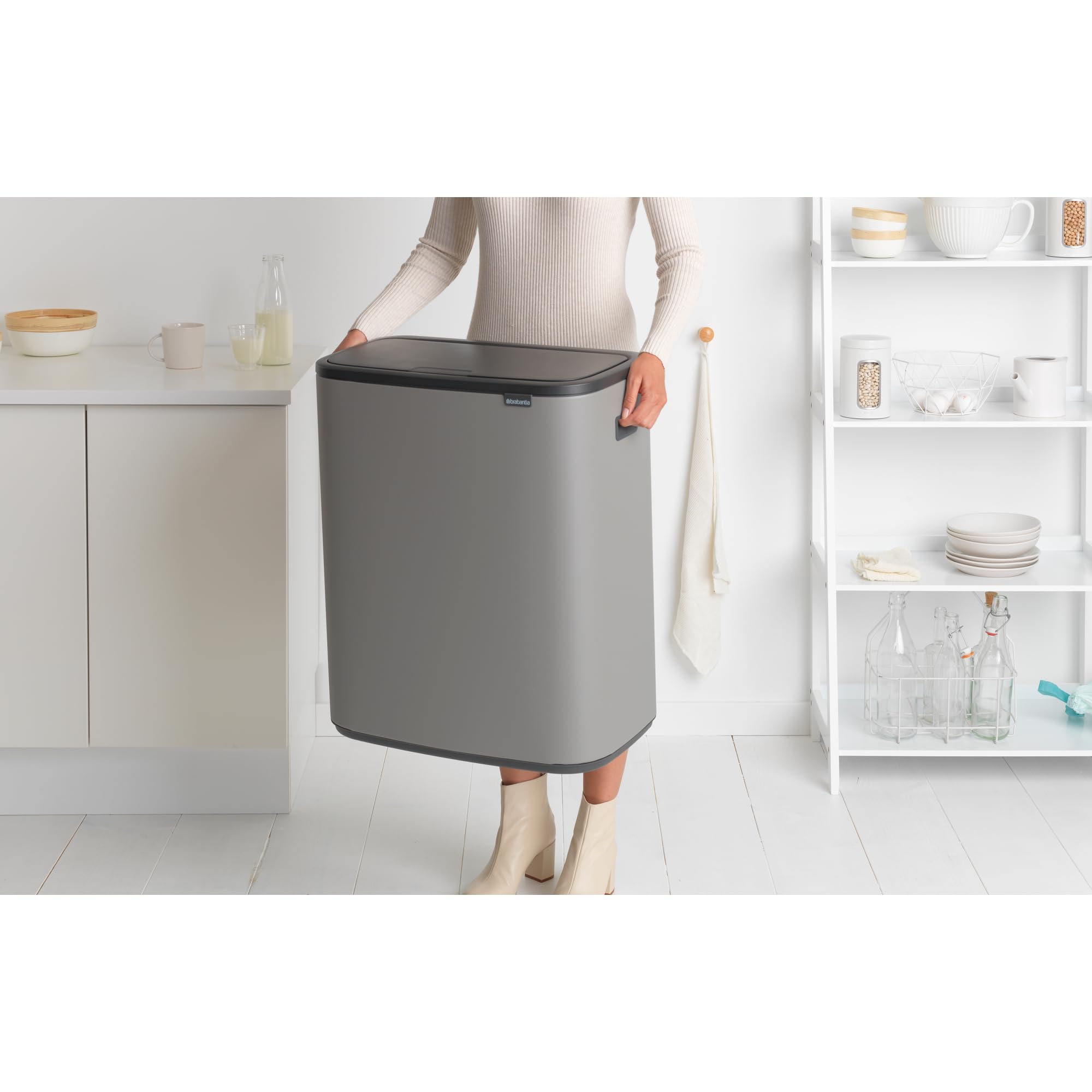 brabantia-bo-touch-top-kitchen-trash-can-16-gal-mineral-gray-soft-close-single-c image 4
