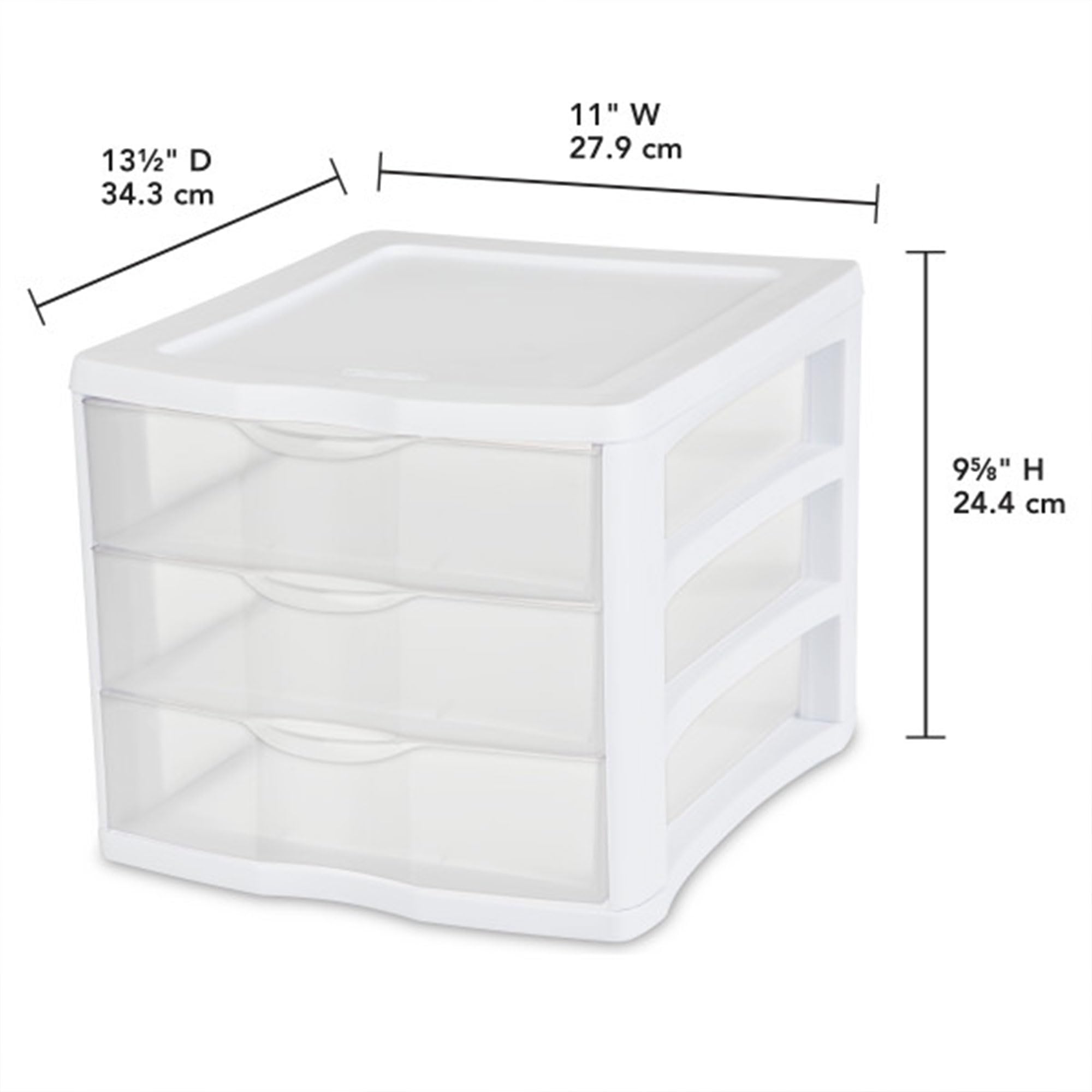 sterilite-3-drawer-organizer-unit-with-clear-drawers-and-white-frame-4-pack-stac image 3