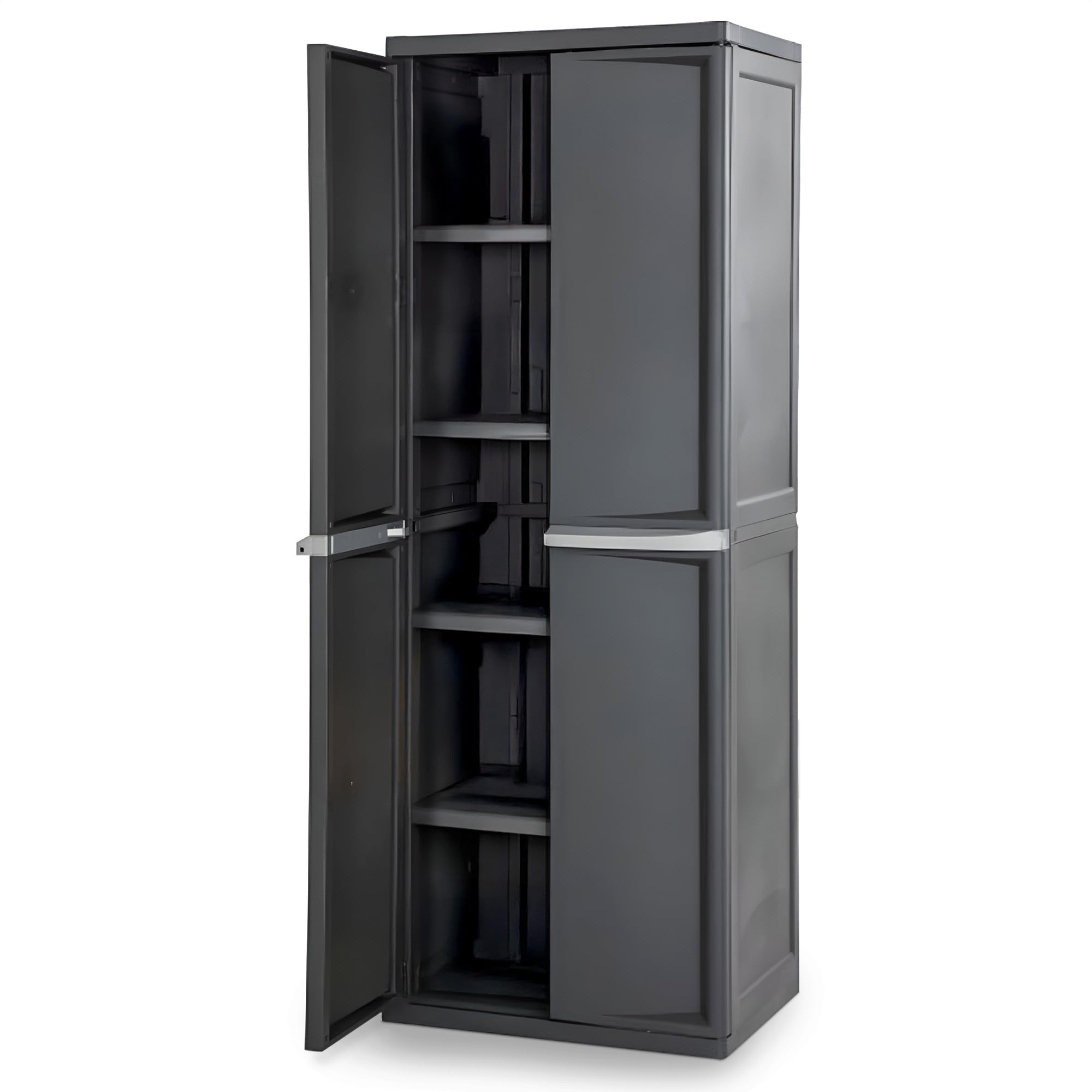 sterilite-4-shelf-cabinet-lockable-utility-storage-gray image 1