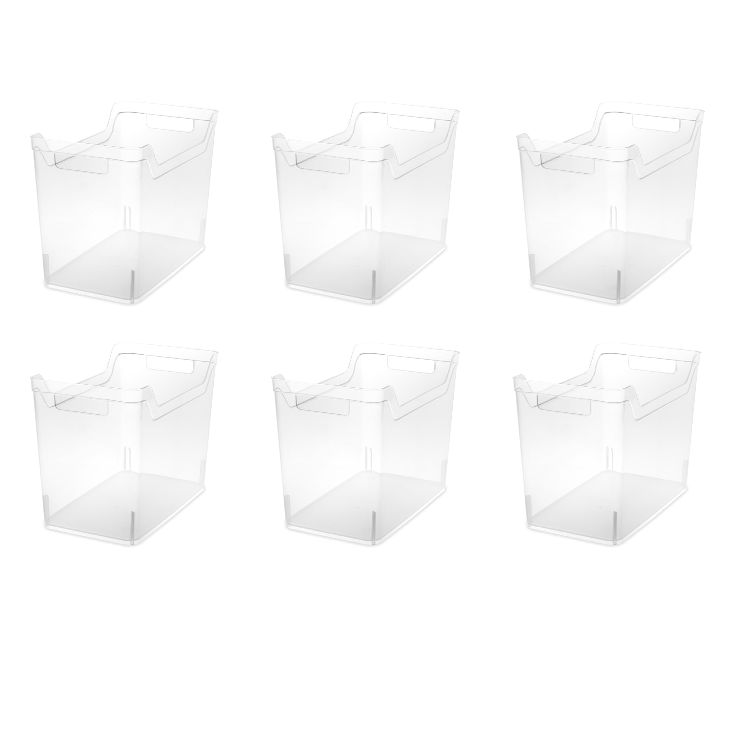 sterilite-medium-shelf-bin-with-handles-clear-plastic-storage-container-6-pack image 1