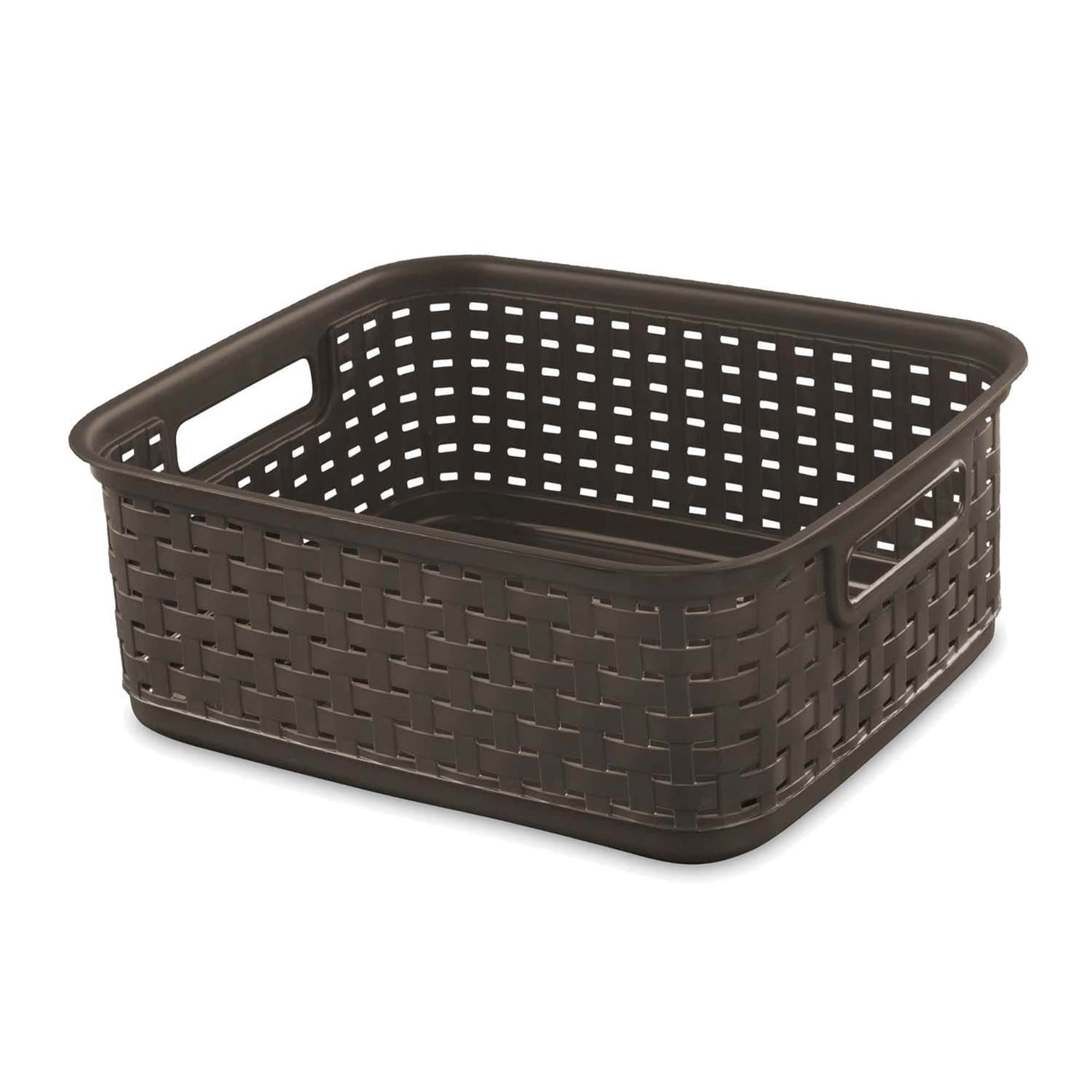 sterilite-short-plastic-weave-storage-basket-brown-6-pack image 6