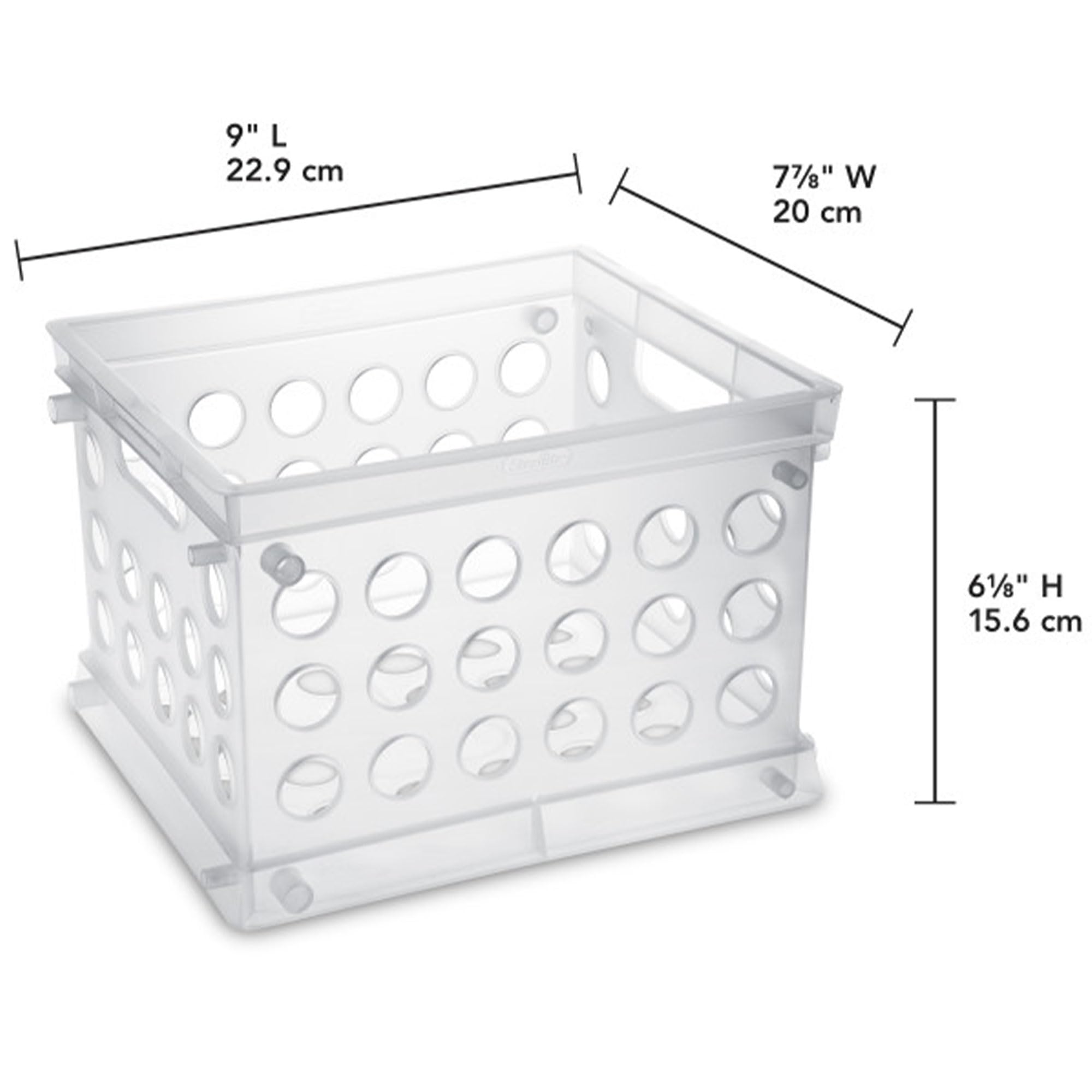 sterilite-mini-crate-stackable-plastic-storage-bin-with-handles-clear-12-pack image 2