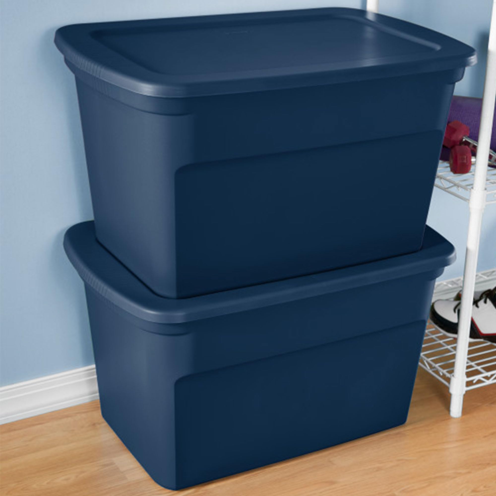 sterilite-6-pack-30-gallon-storage-tote-with-snap-lids-marine-blue image 6