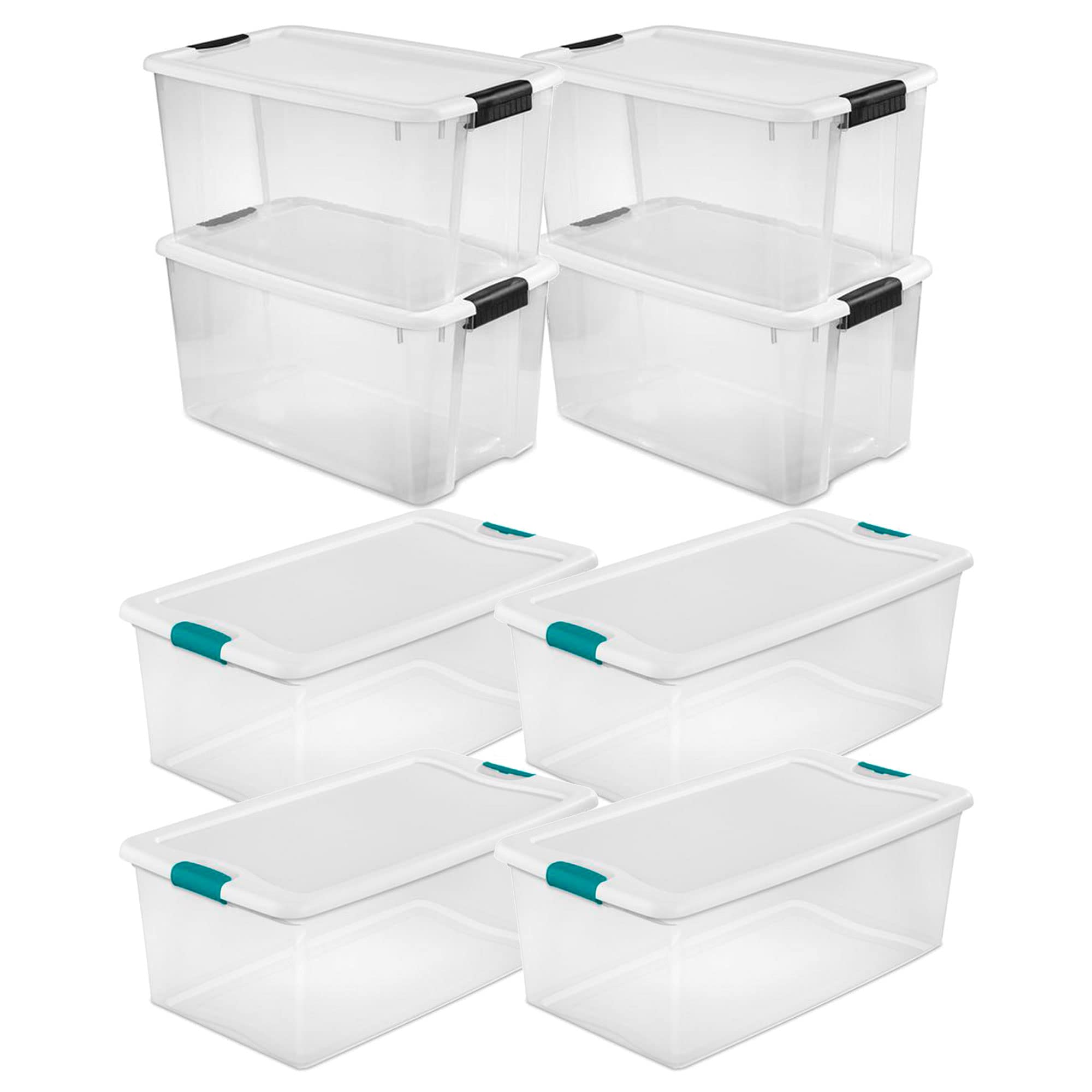 sterilite-storage-solution-with-106-quart-clear-latching-tote-4-pack-66-quart-st image 1