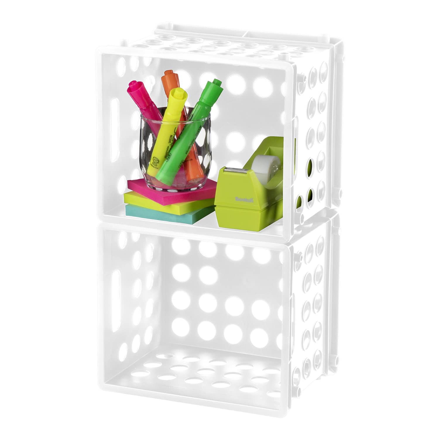 sterilite-stackable-mini-storage-crate-with-handles-white-24-pack image 4