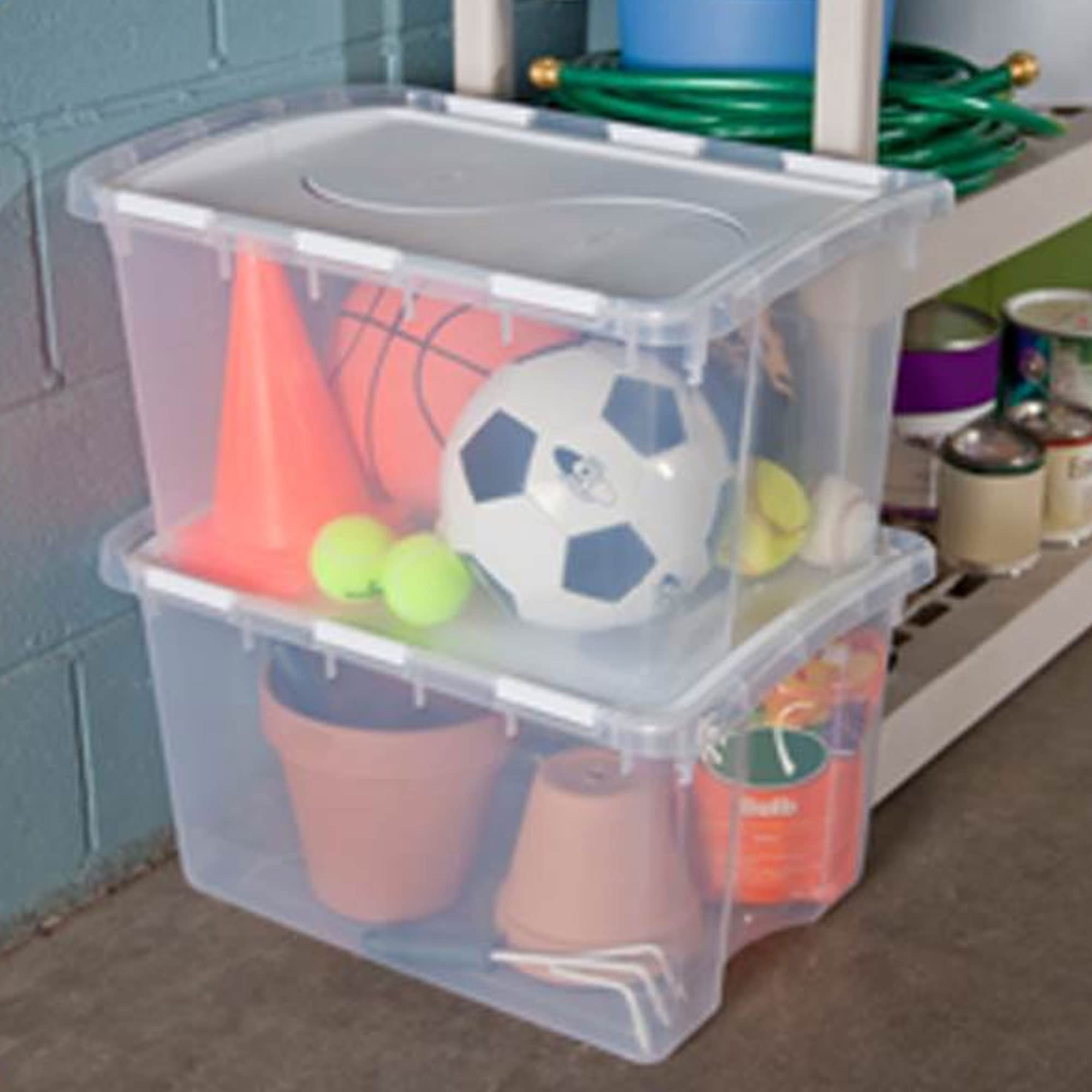 sterilite-48-quart-multipurpose-clear-storage-box-tote-with-secure-hinged-lid-30 image 2