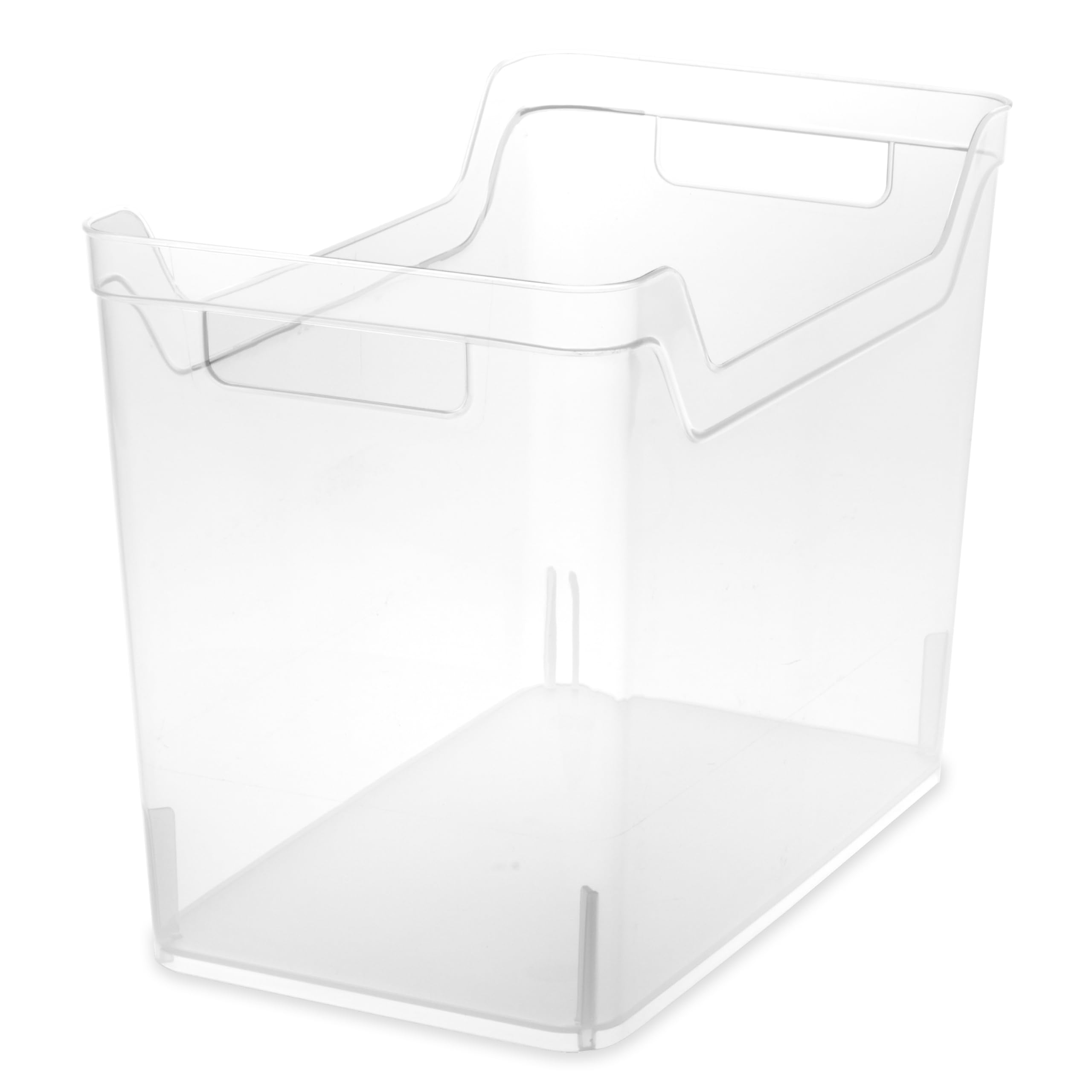 sterilite-medium-shelf-bin-with-handles-clear-plastic-storage-container-6-pack image 2