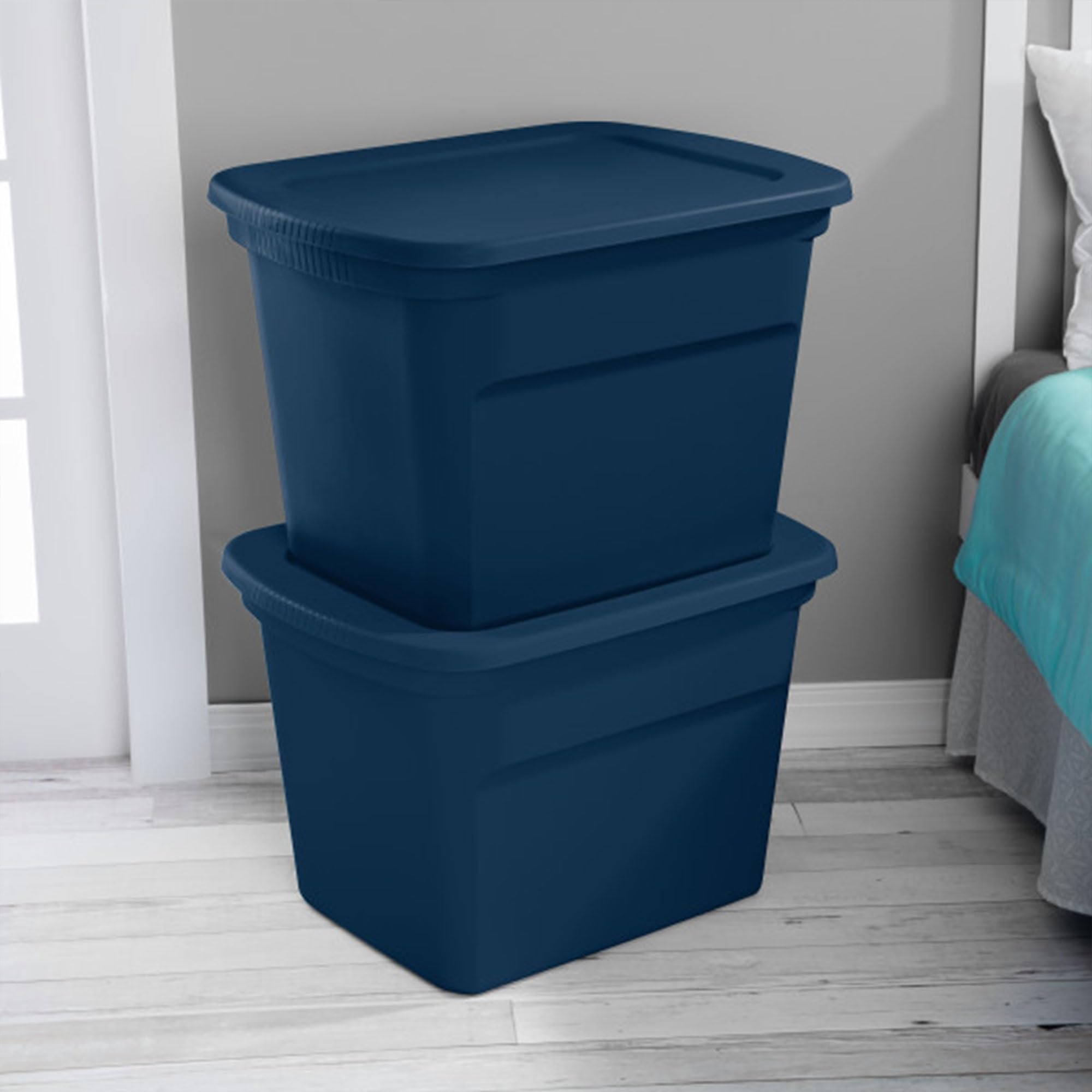 sterilite-8-pack-storage-tote-18-gallon-marine-blue-heavy-duty-plastic-bins-with image 4
