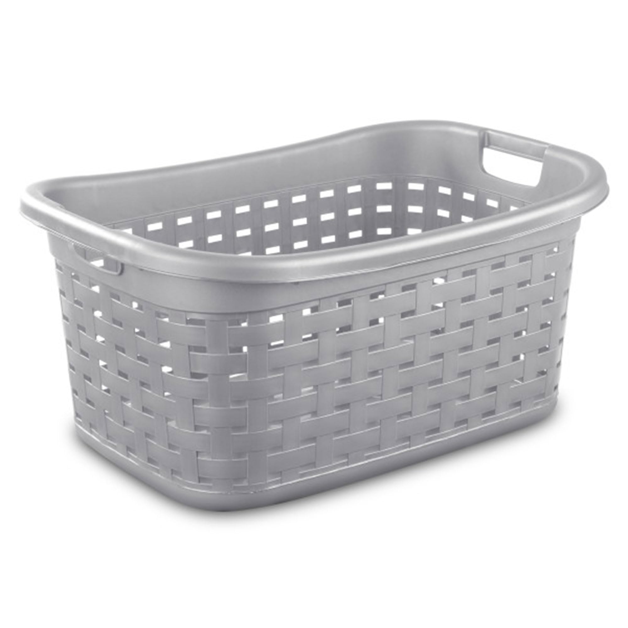 sterilite-6-pack-weave-laundry-basket-rectangle-plastic-clothes-hamper-with-hand image 1